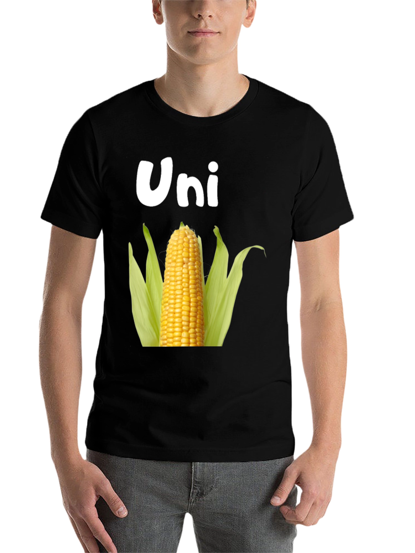 Black Uni Corn T-Shirt - Novelty Food Pun Tee view 7