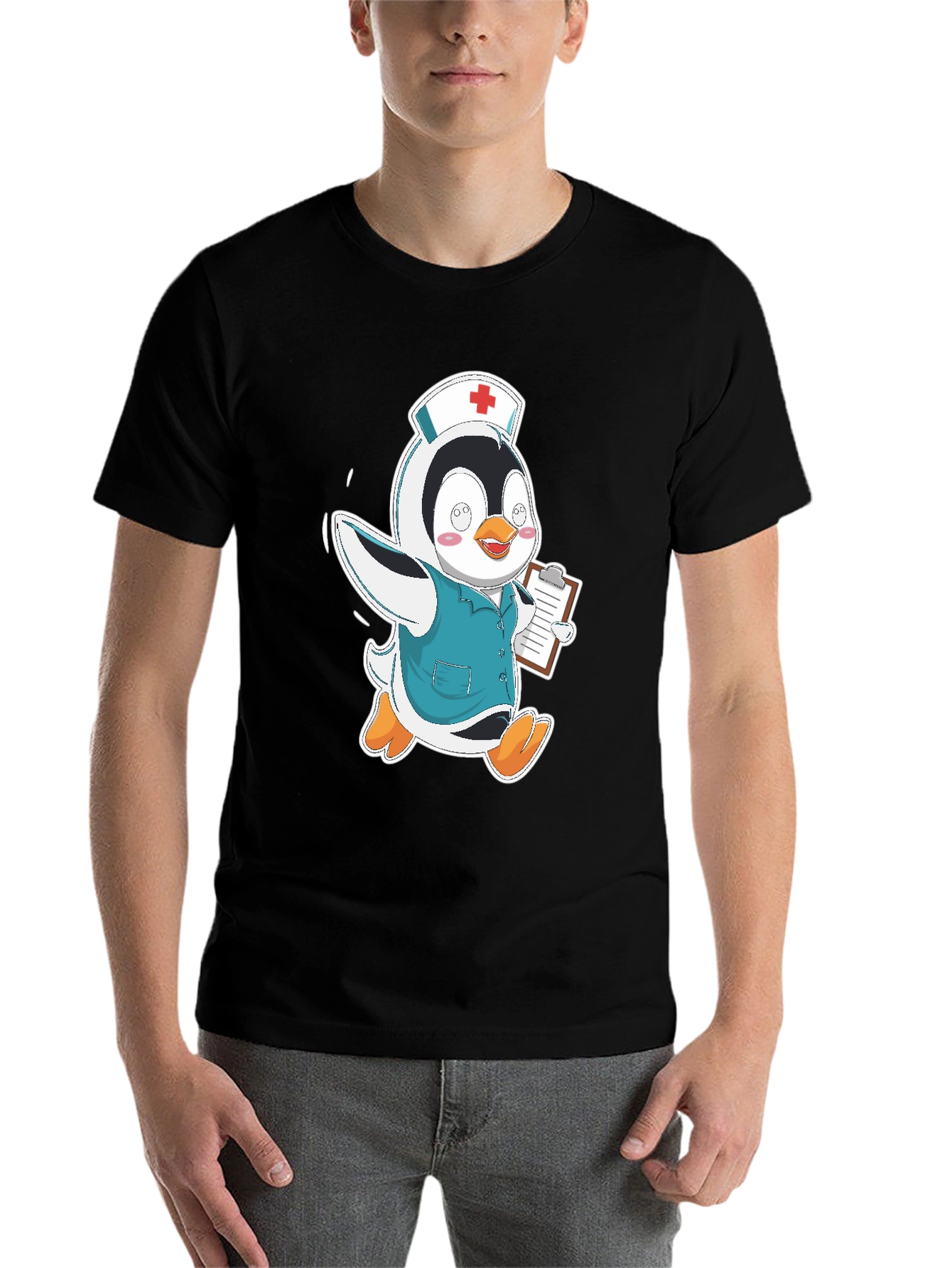 Black Nurse Penguin T-Shirt view 7
