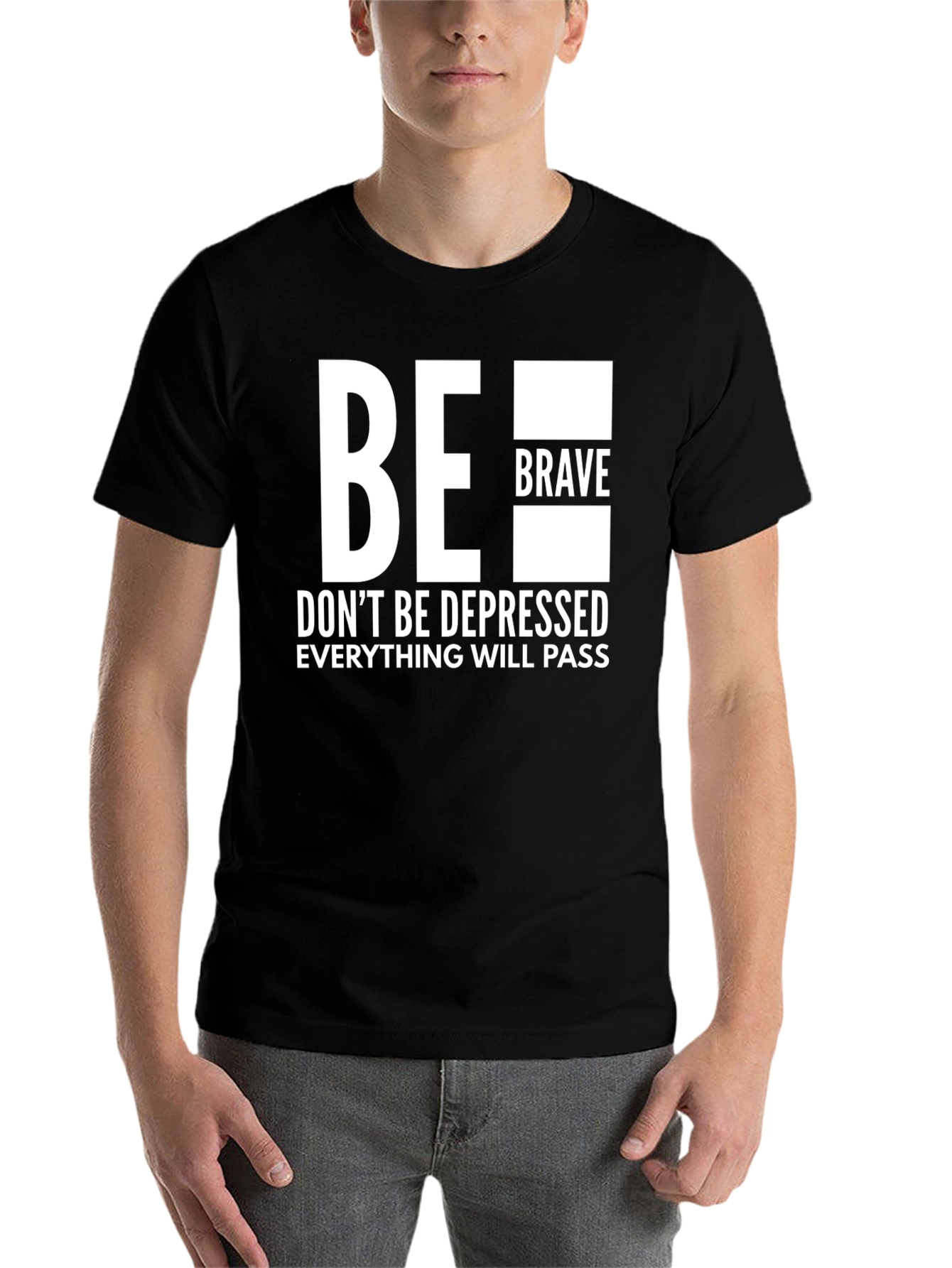 Black Be Brave T-Shirt - Motivational Graphic Tee view 7