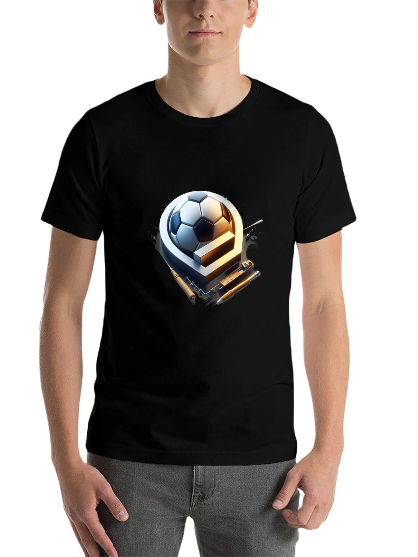 Soccer Ball & Drafting Tools Graphic Tee - 7
