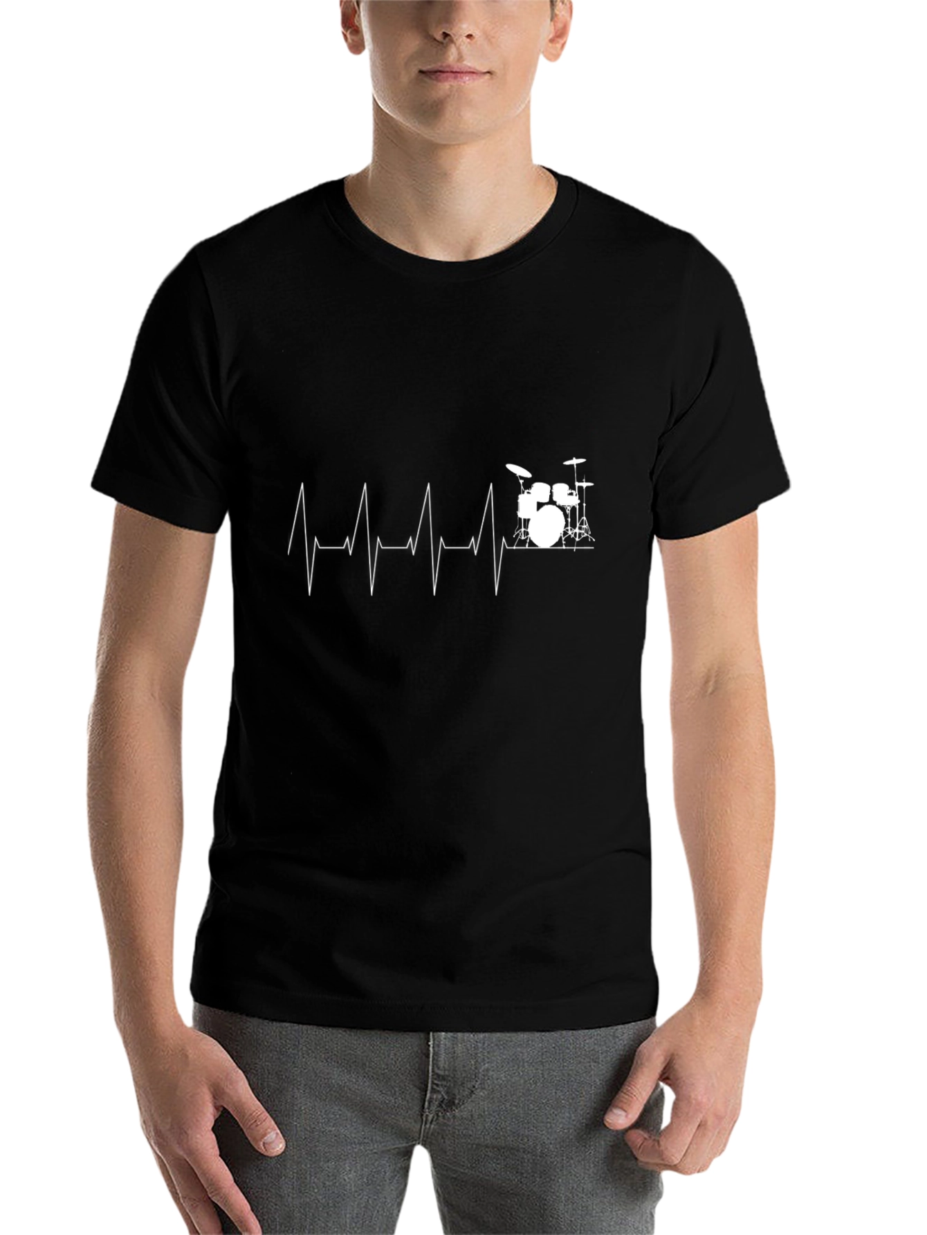 Drumbeat Heartbeat T-Shirt - Music Lover Tee - 7