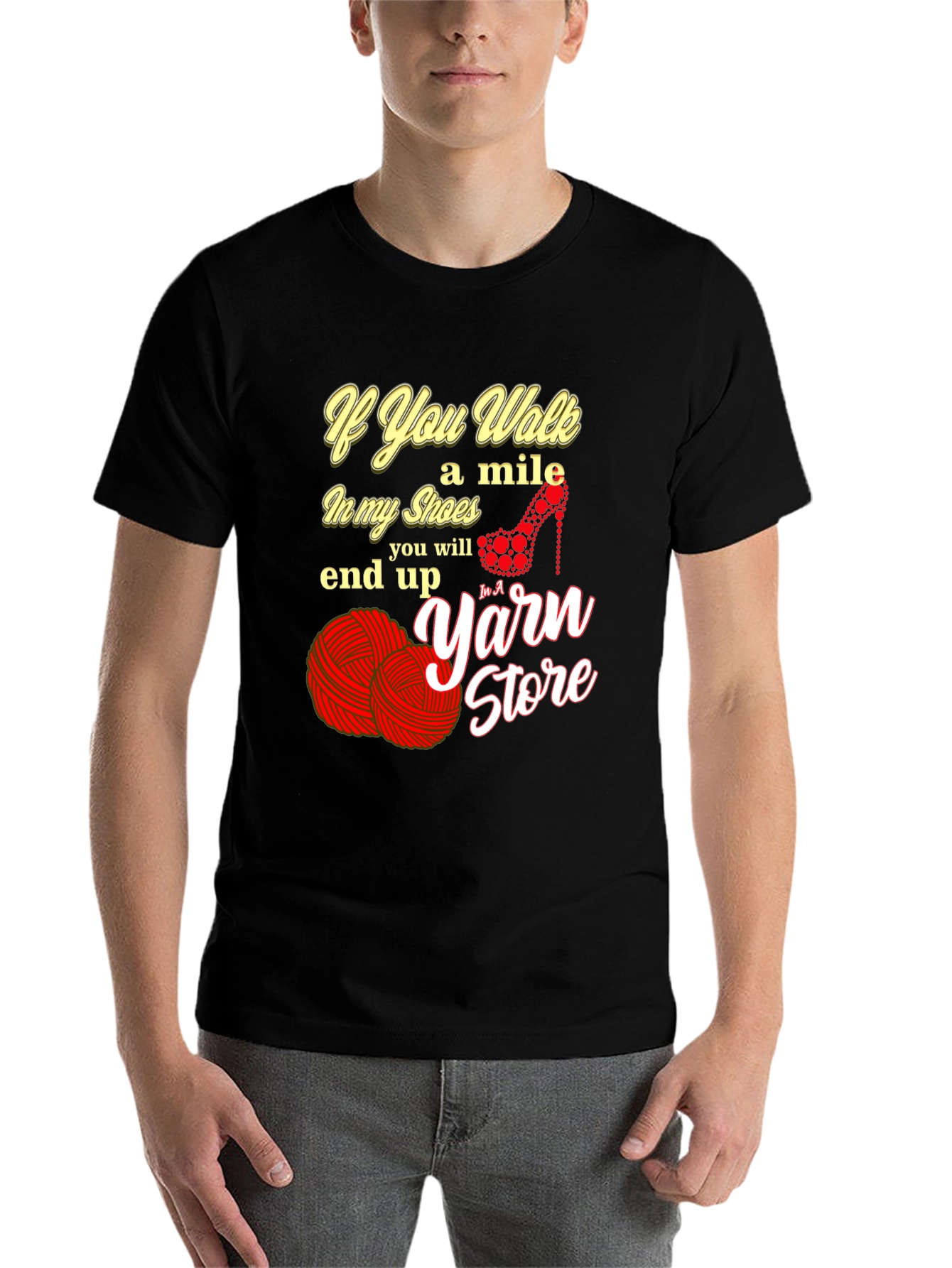 Black If You Walk a Mile in My Shoes T-Shirt view 7