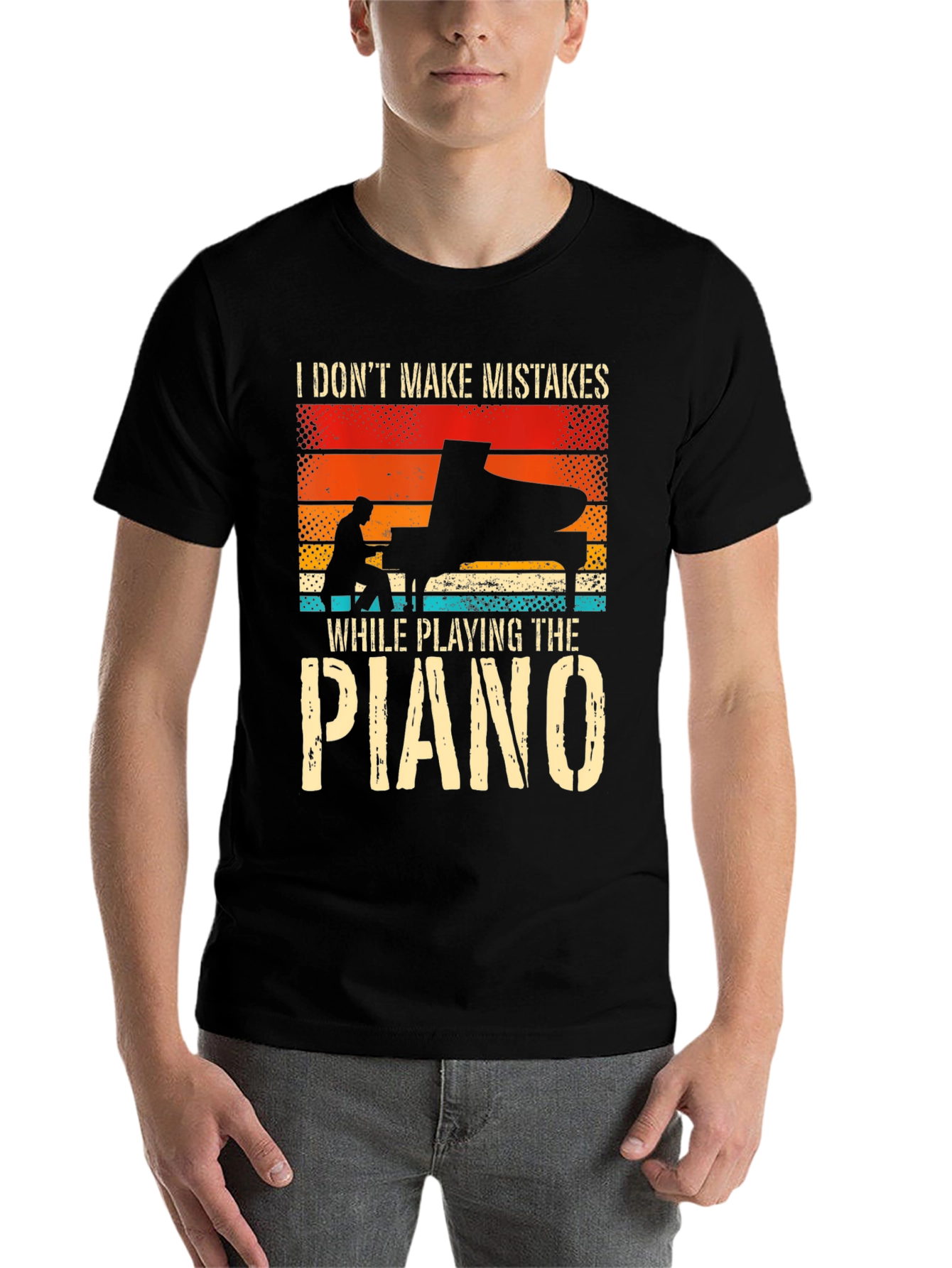 Black Piano Player T-Shirt: I Don't Make Mistakes view 7