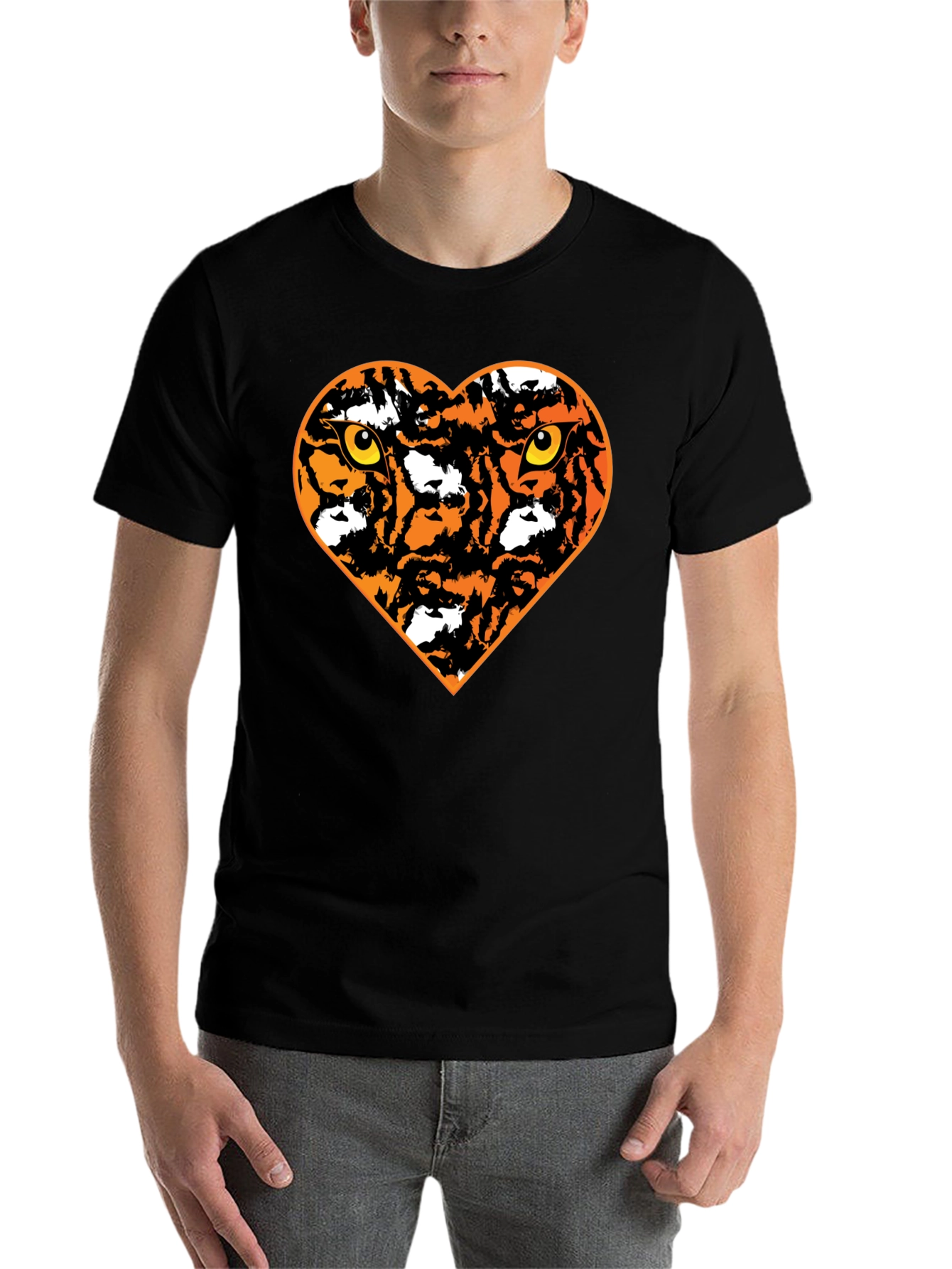 Black Tiger Heart Graphic T-Shirt - Black view 7
