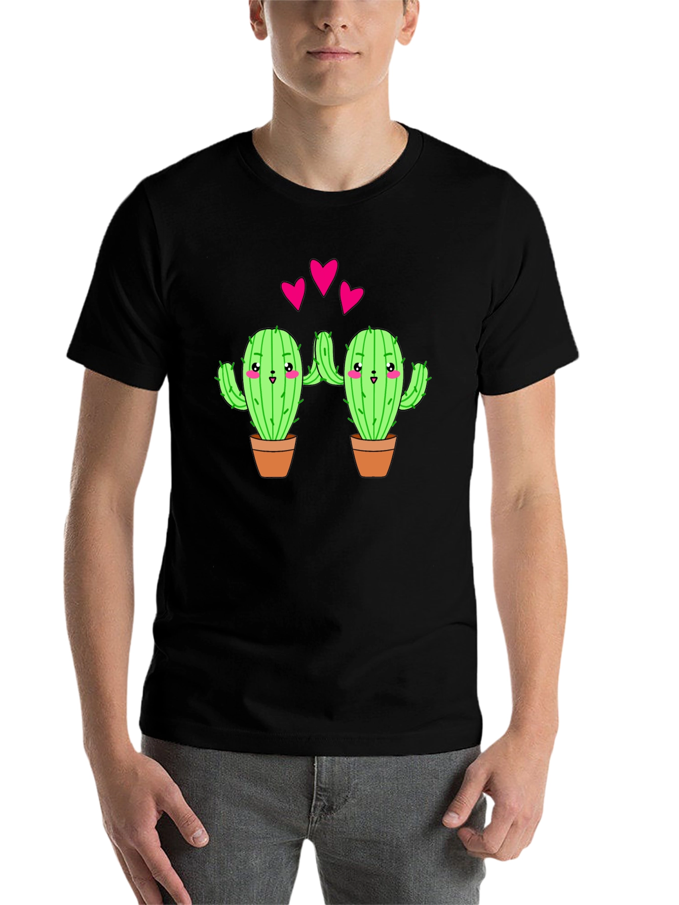 Black Cactus Love Graphic T-Shirt - Black view 7