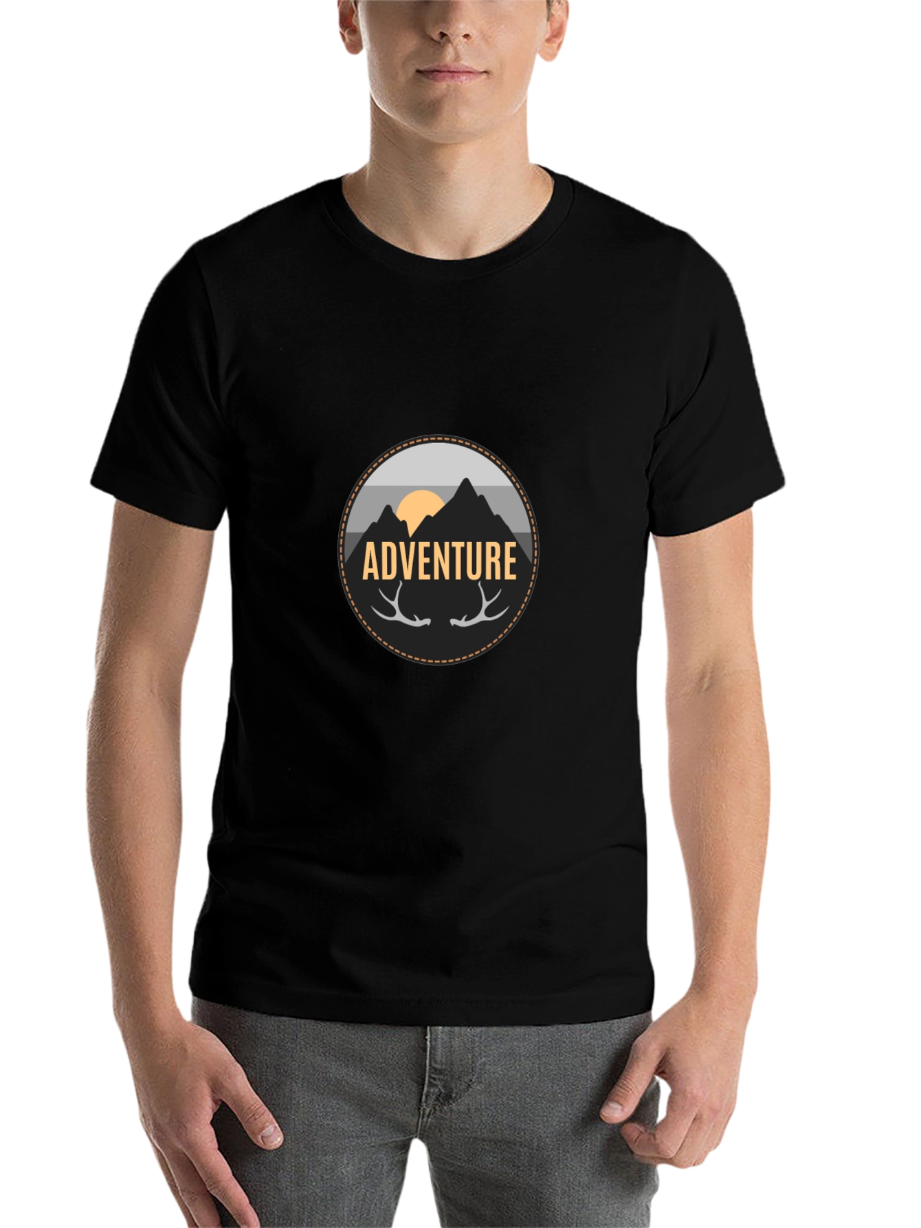 Black Adventure Graphic Tee - Men's Black T-Shirt view 7