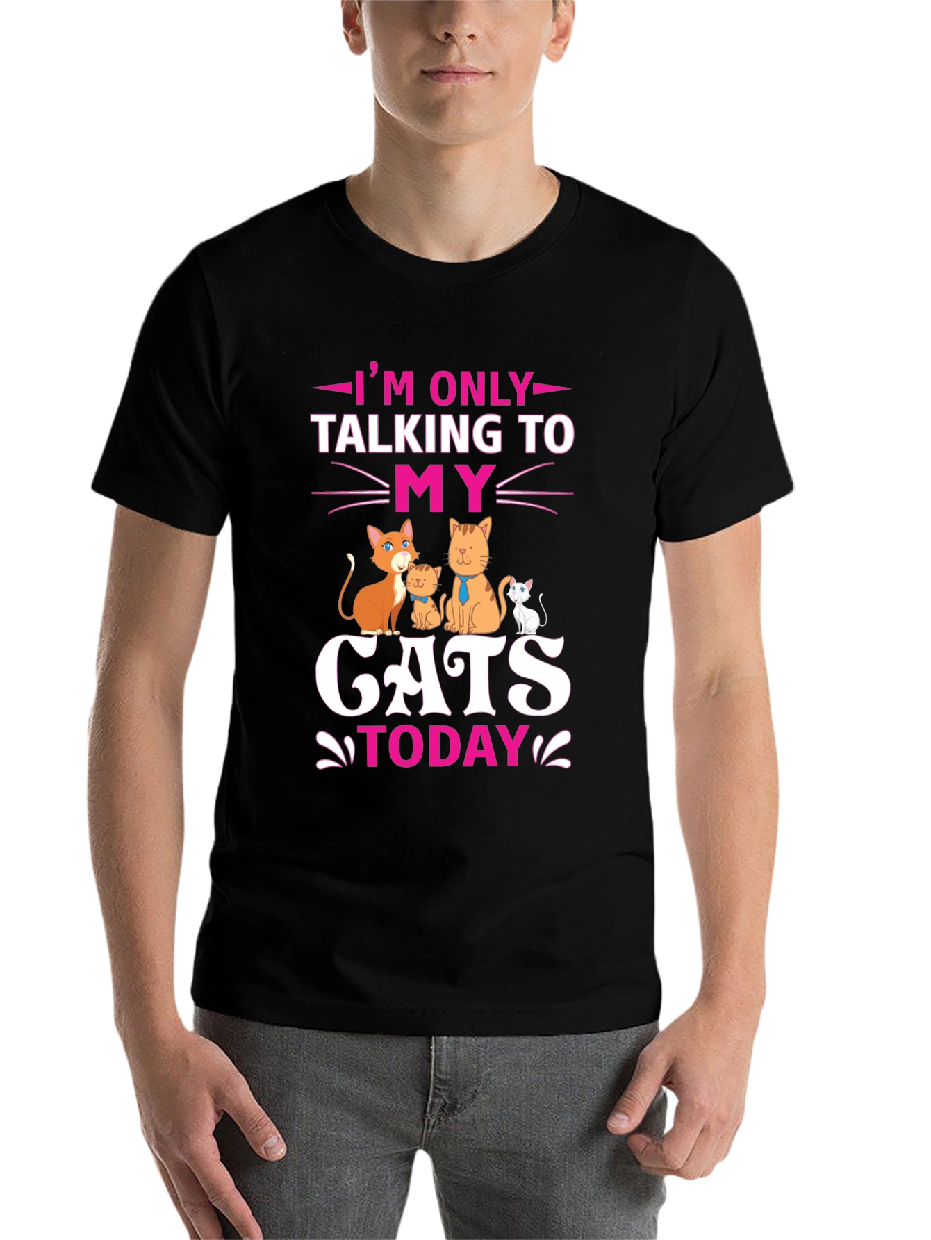 Black Cat Lover T-Shirt - Talking to My Cats Today view 7