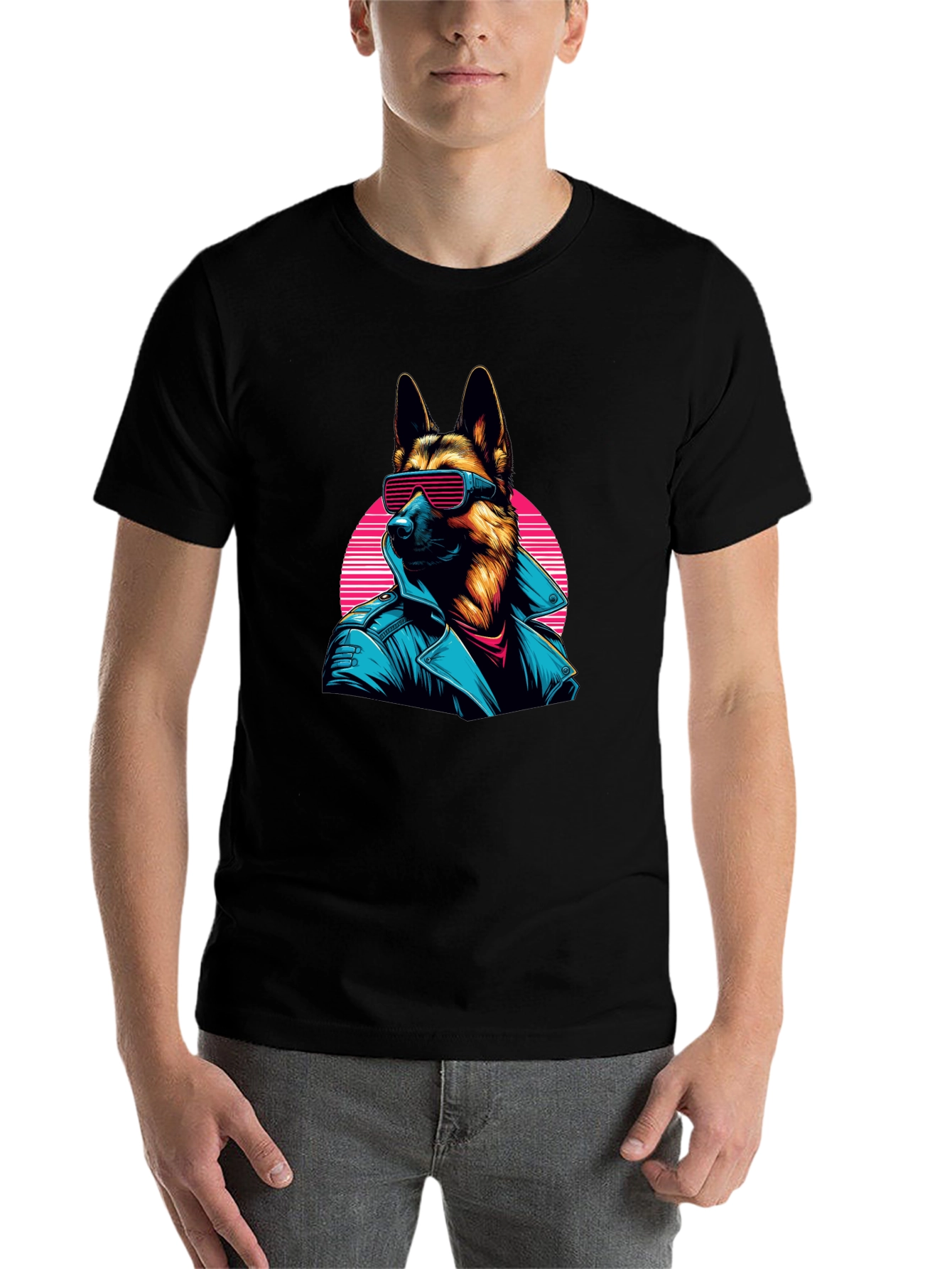 Black Retro Dog T-Shirt view 7