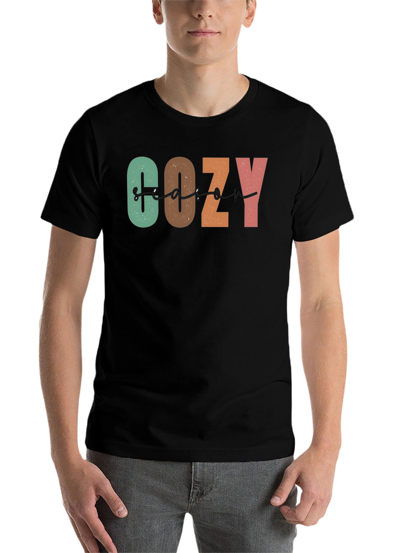 Black Cozy Season Graphic Tee - Stylish Comfort view 7