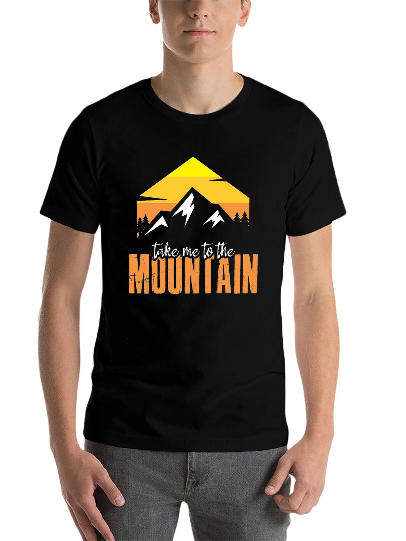 Black Mountain Graphic Tee - Black Cotton Adventure Shirt view 7