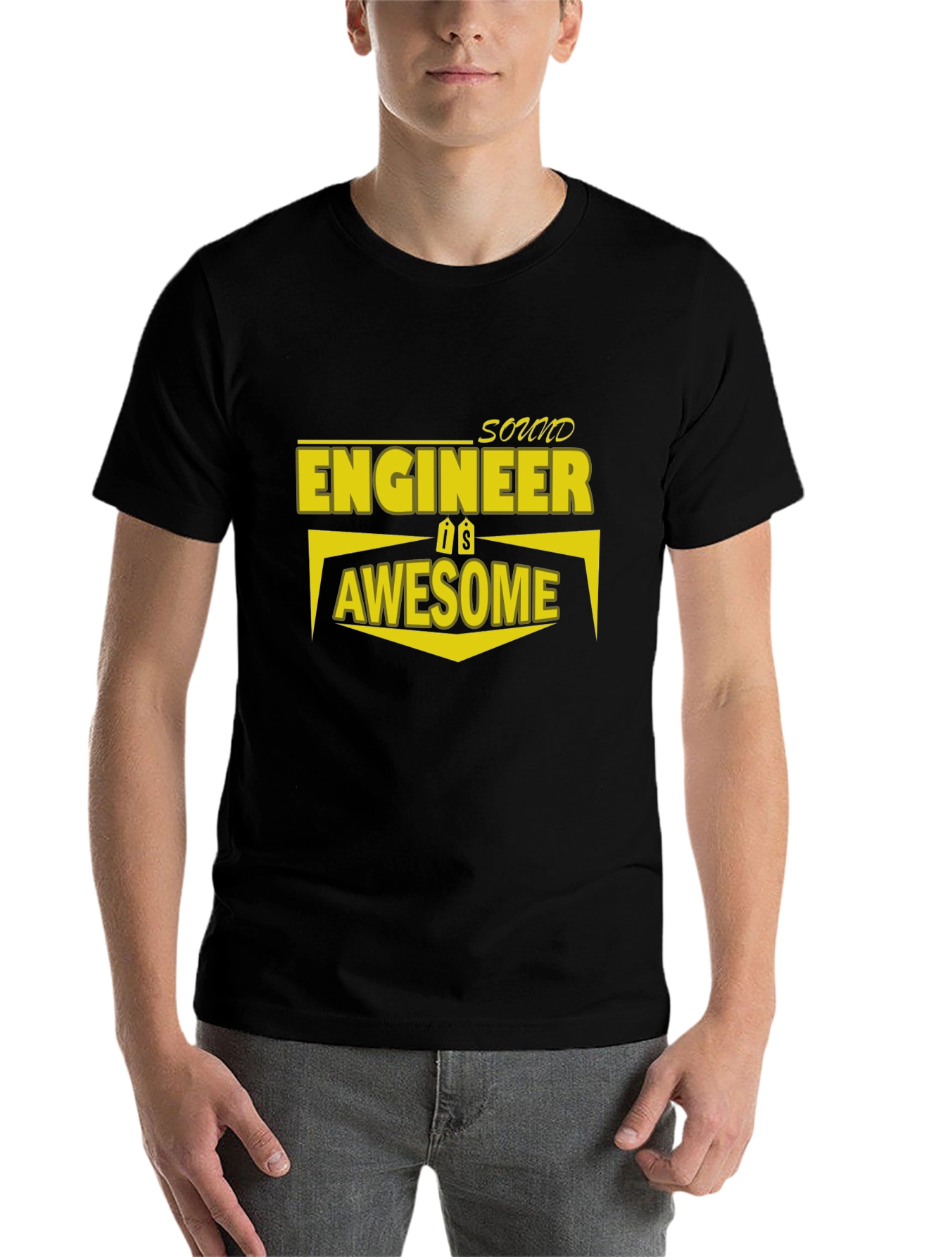 Black Sound Engineer is Awesome T-Shirt view 7