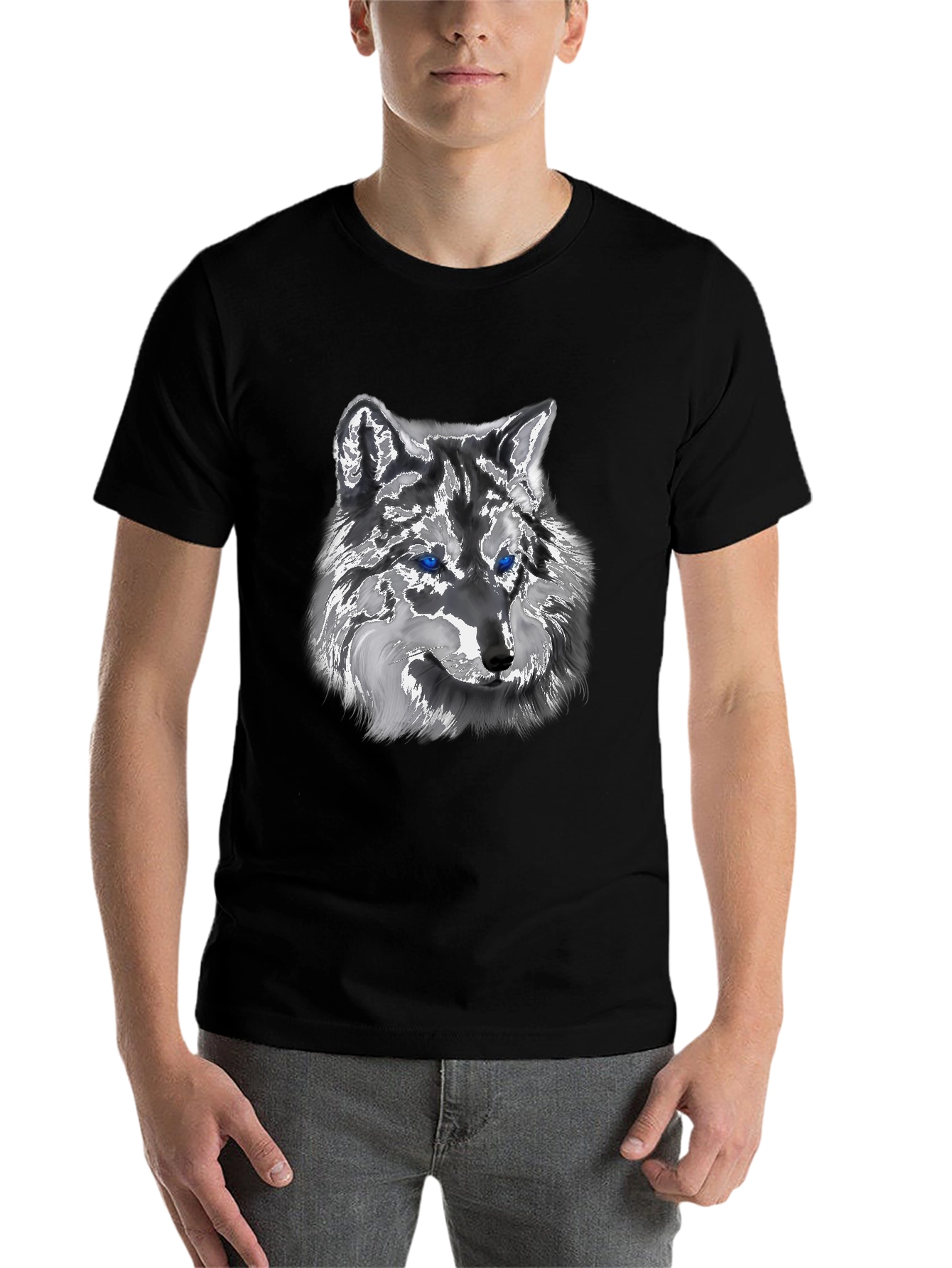 Black Wolf Graphic Tee - Black view 7