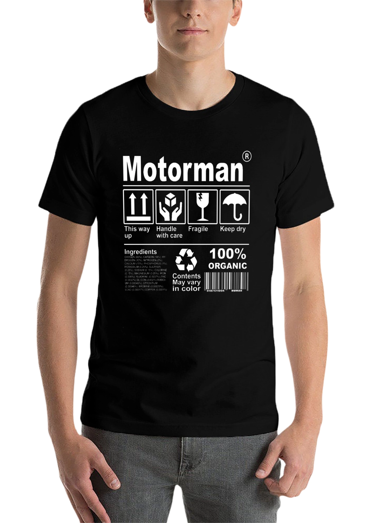 Black Motorman Organic Cotton T-Shirt view 7