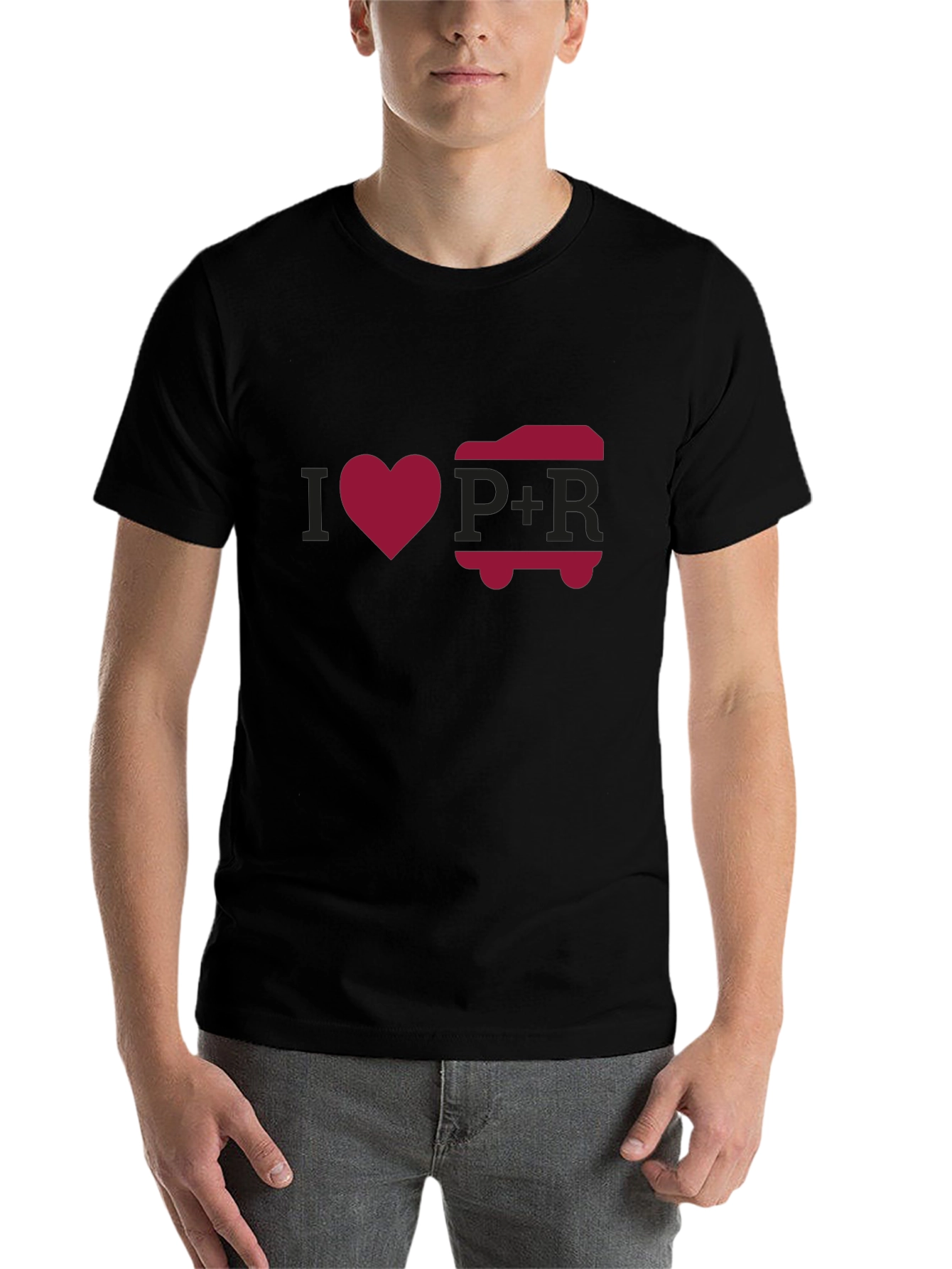 Black I Love P+R Black Graphic Tee view 7