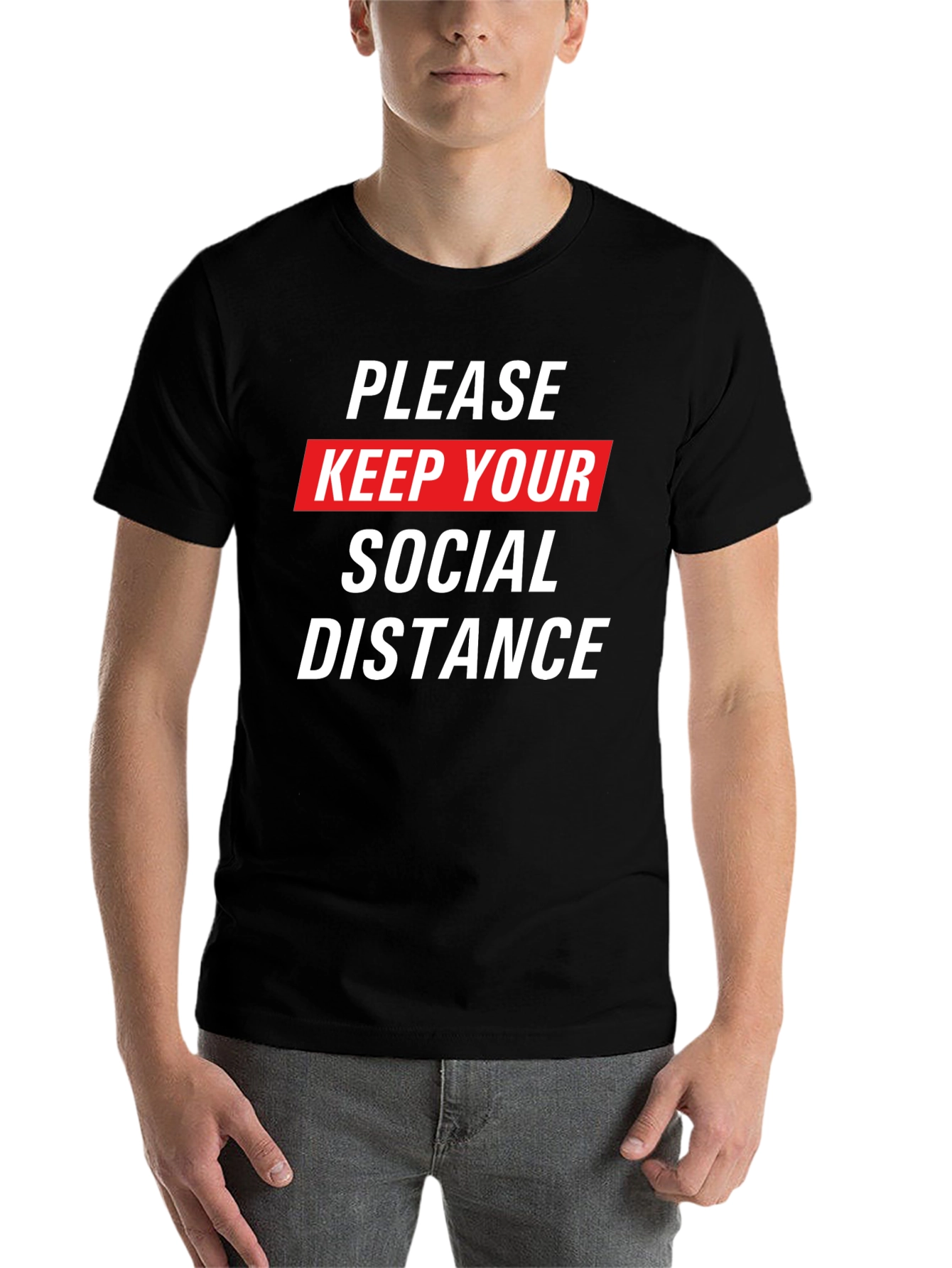 Black Social Distance Graphic Tee view 7