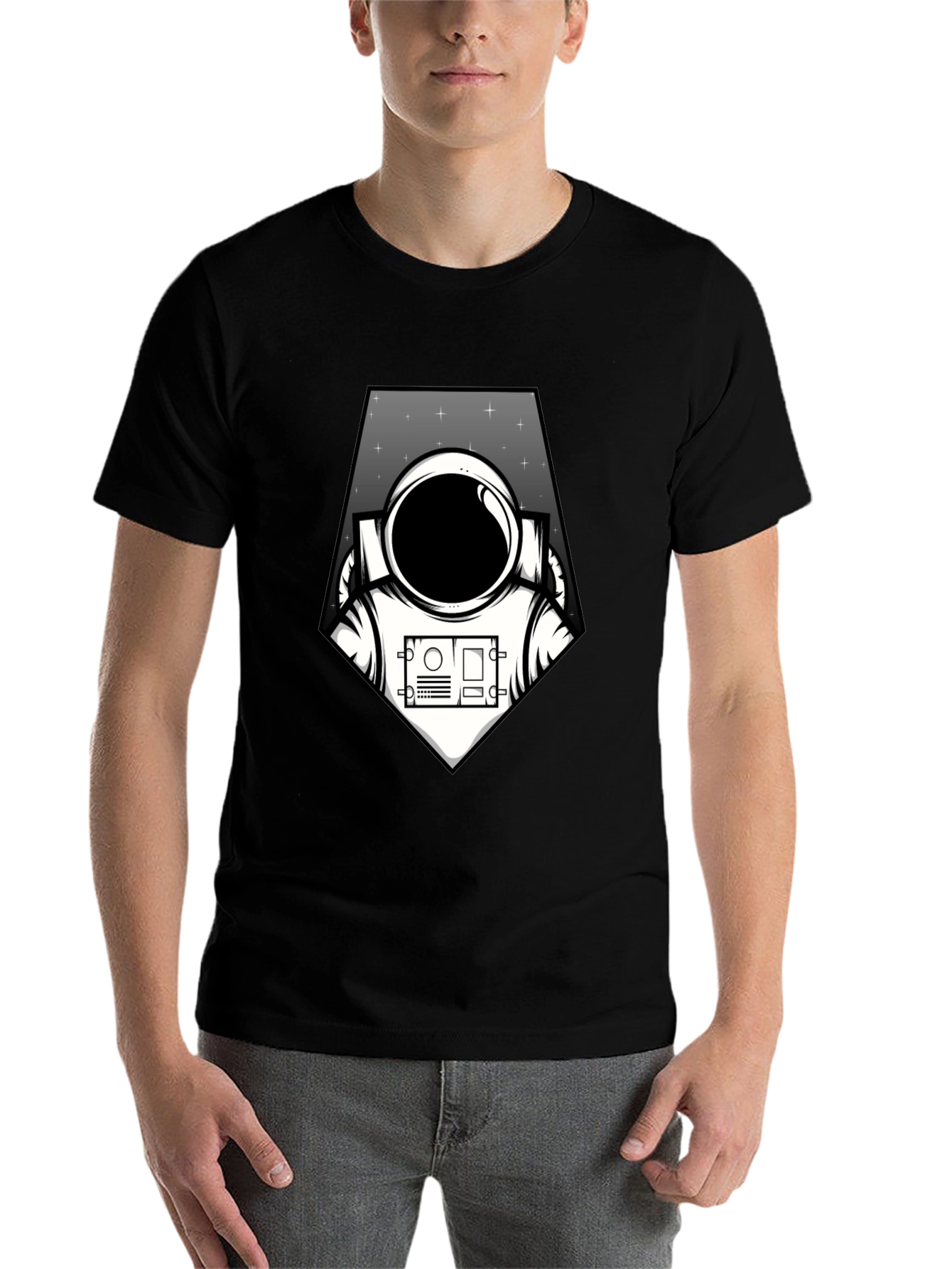 Black Astronaut Graphic Tee - Black Space Explorer T-Shirt view 7