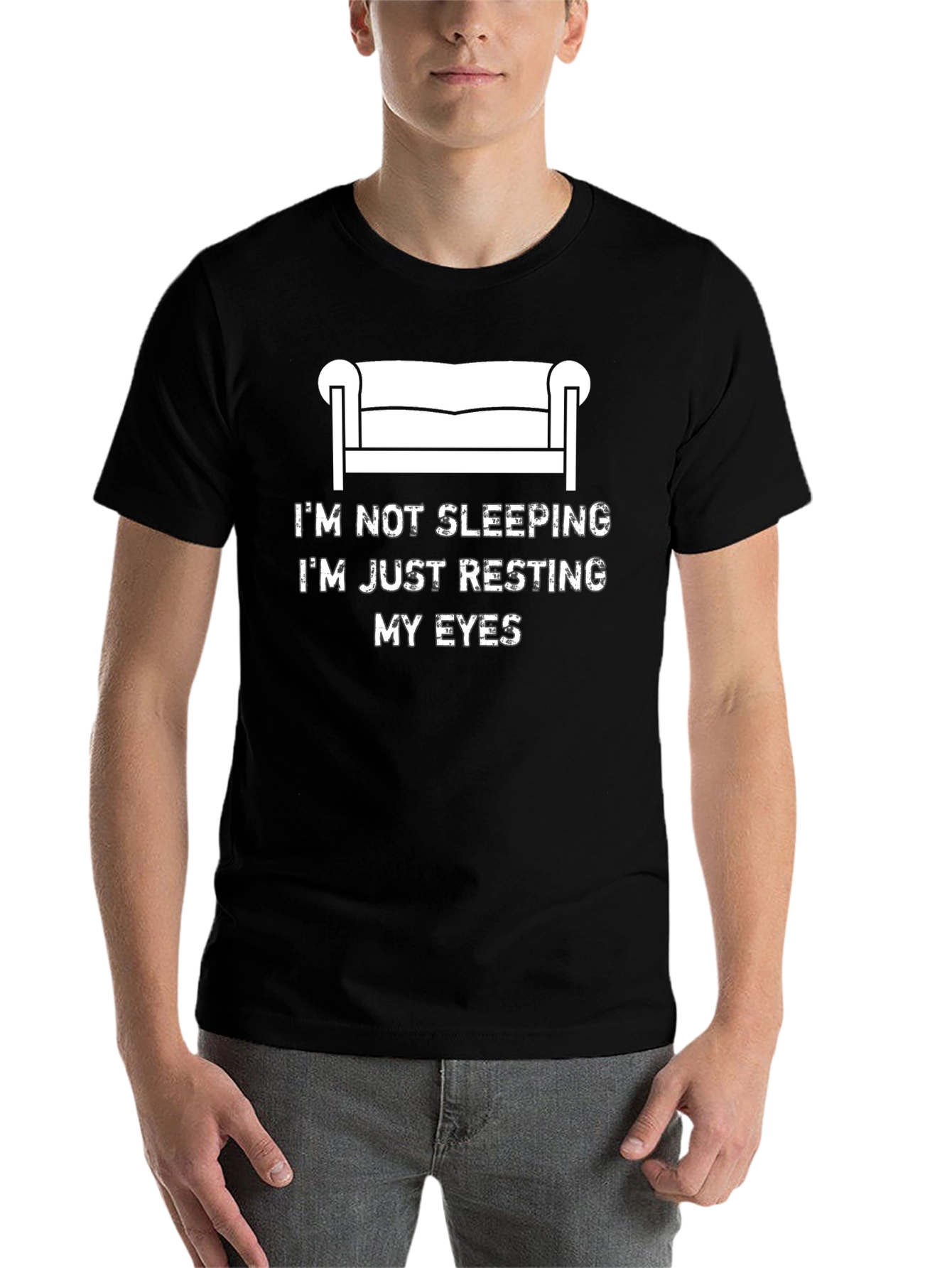 Black Resting My Eyes Funny Graphic T-Shirt view 7