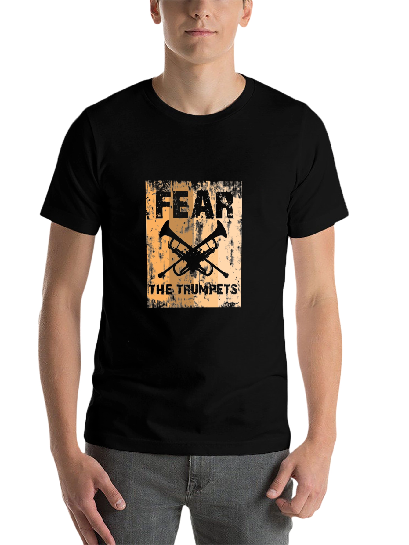Black Fear the Trumpets Black Graphic Tee view 7