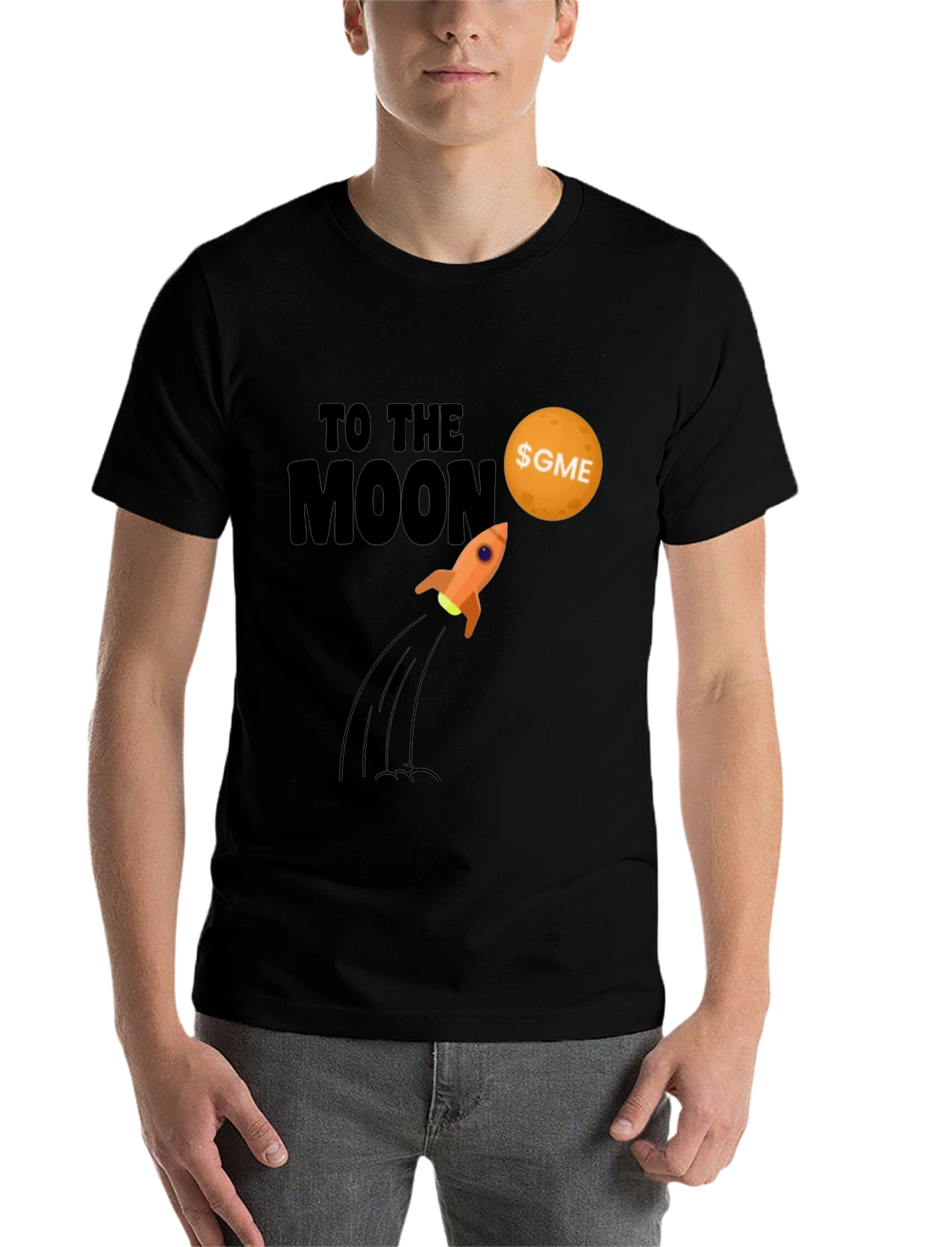 Black GME To The Moon Black T-Shirt view 7