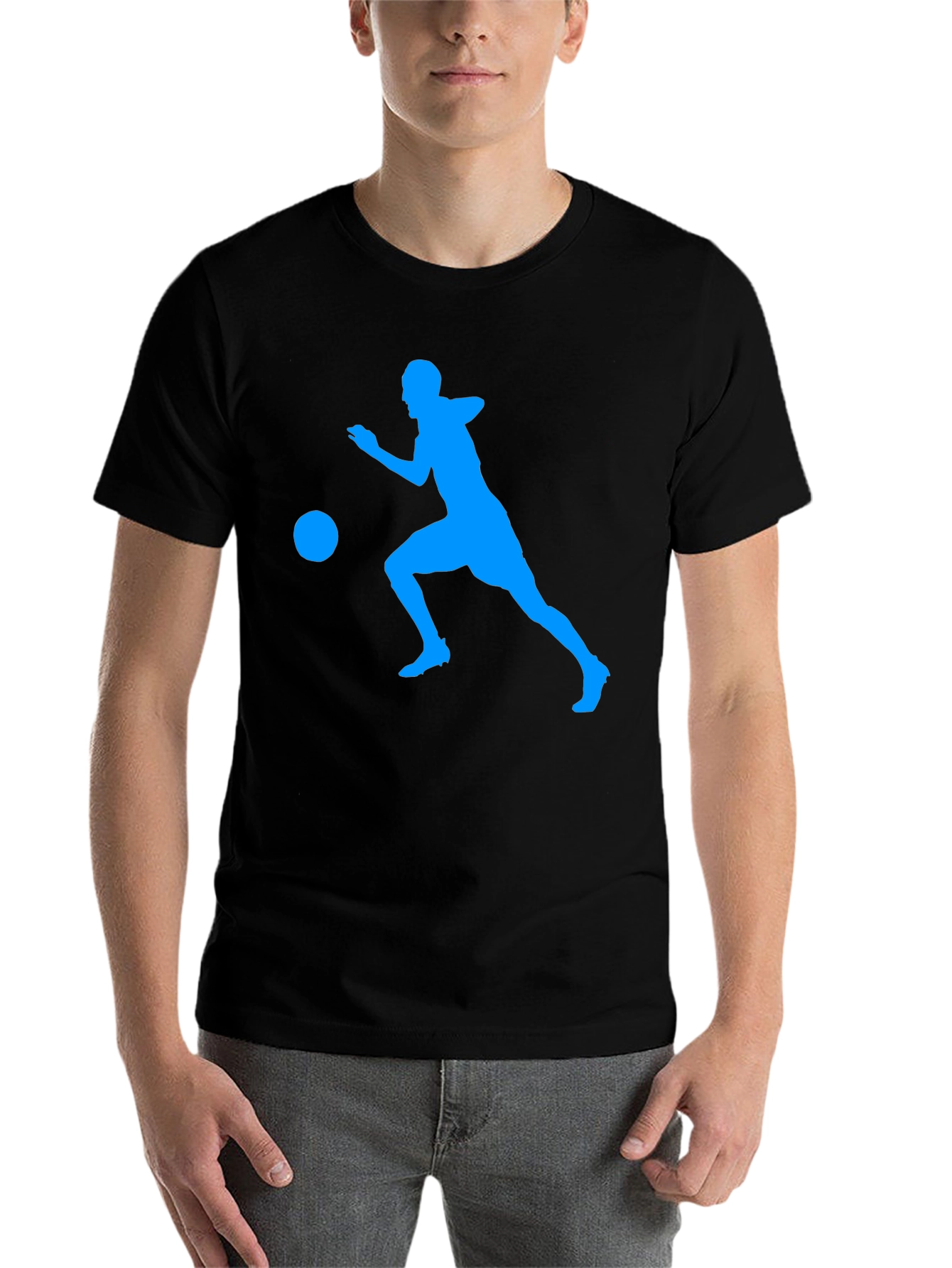 Black Soccer Player Graphic Tee - Black view 7