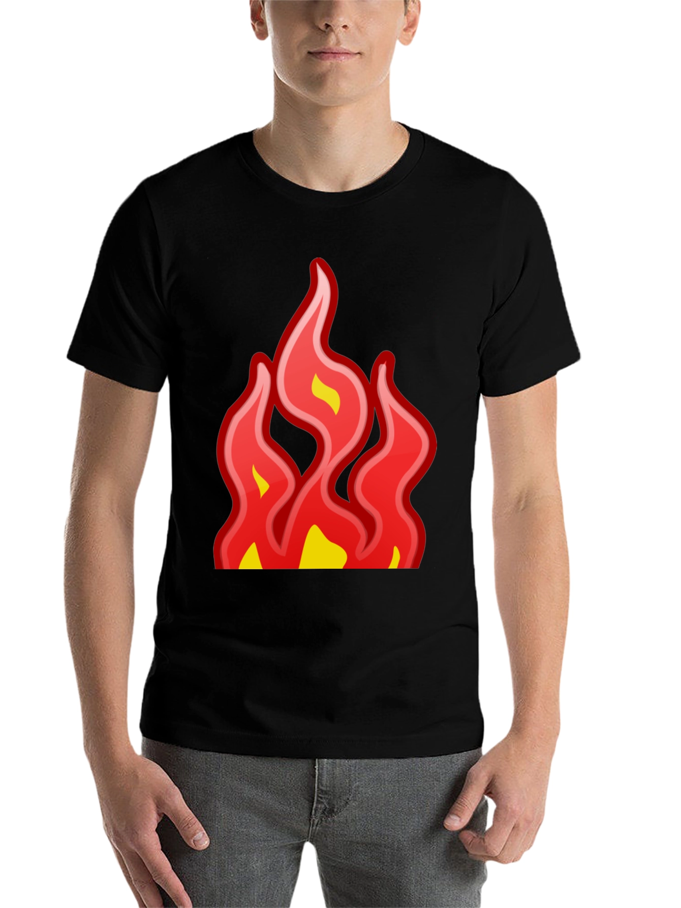 Black Fiery Graphic Tee - Bold Statement T-Shirt view 7