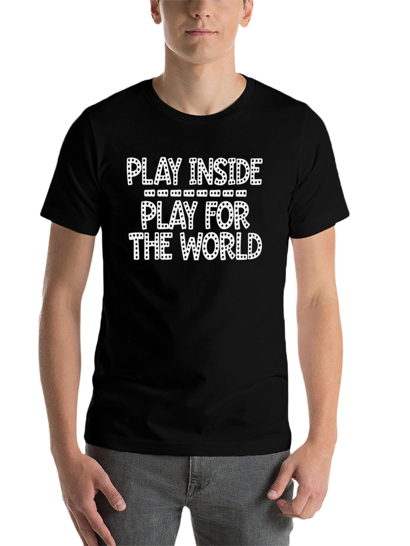 Black Play Inside - Play For The World T-Shirt view 7