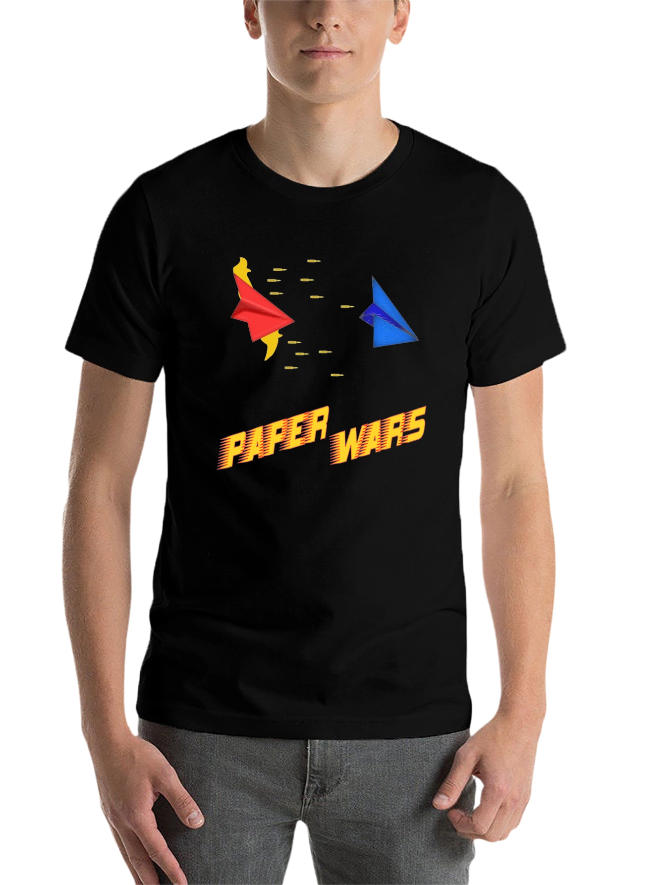 Black Paper Wars Graphic Tee - Retro Style view 7