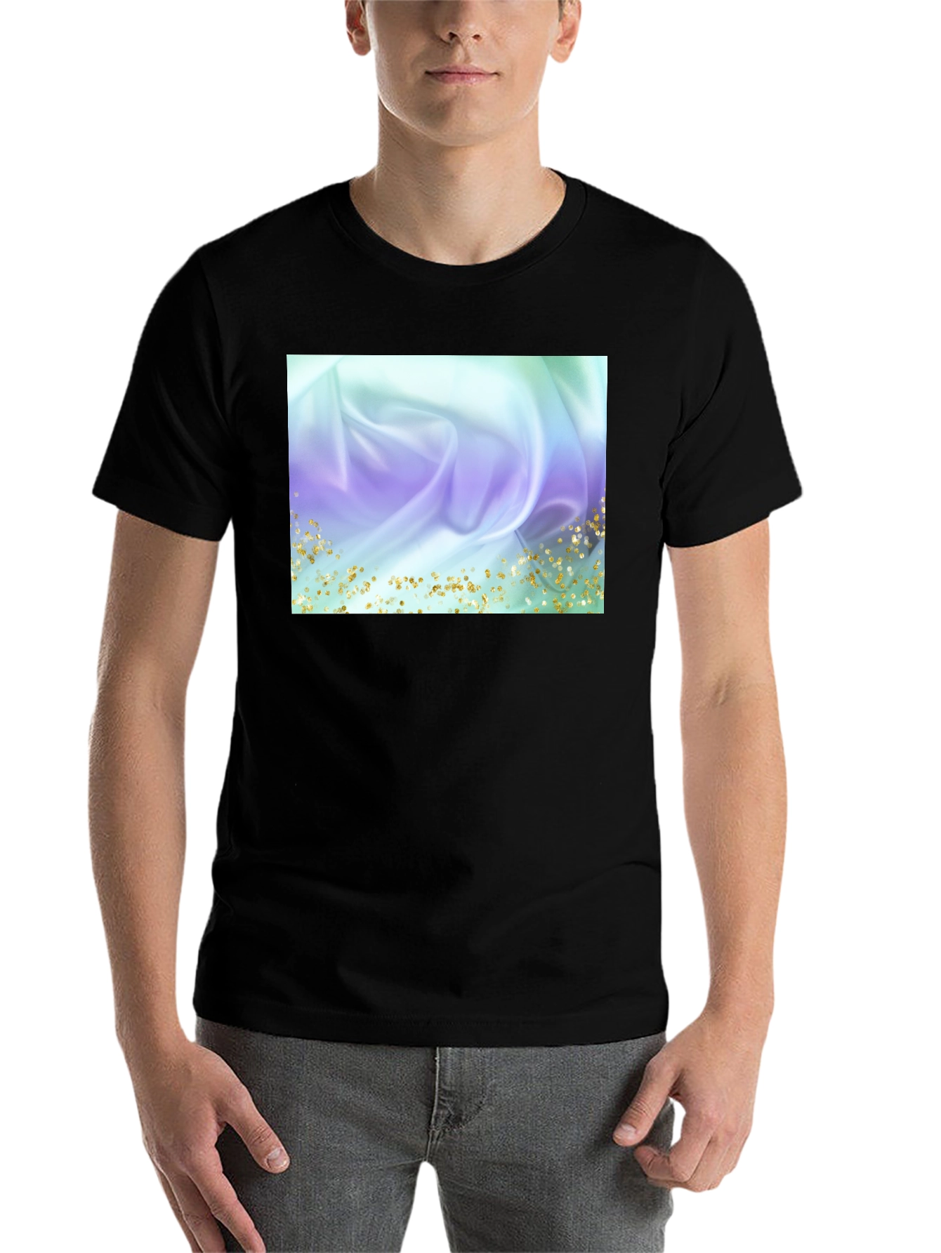 Black Elegant Swirl Tee - Stylish Everyday Wear view 7