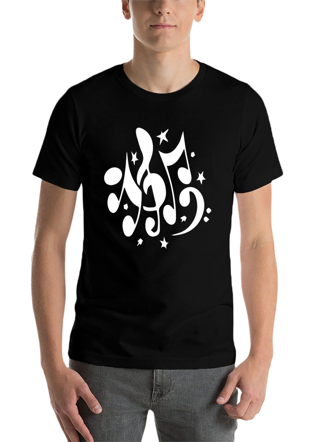 Black Musical Note T-Shirt: Stylish Black Tee for Music Lovers view 7