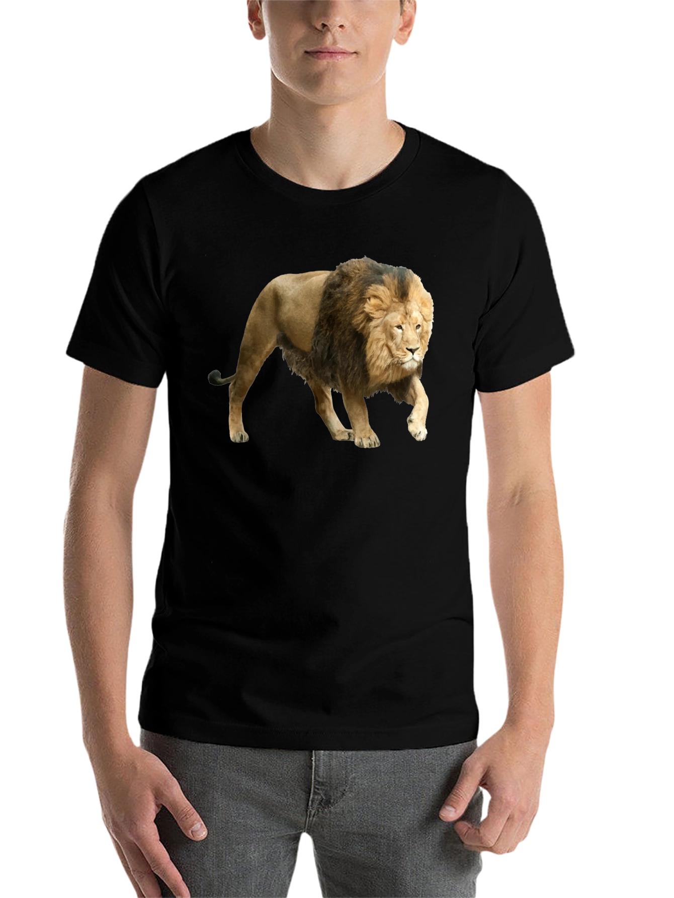 Black Lion Graphic Black T-Shirt view 7