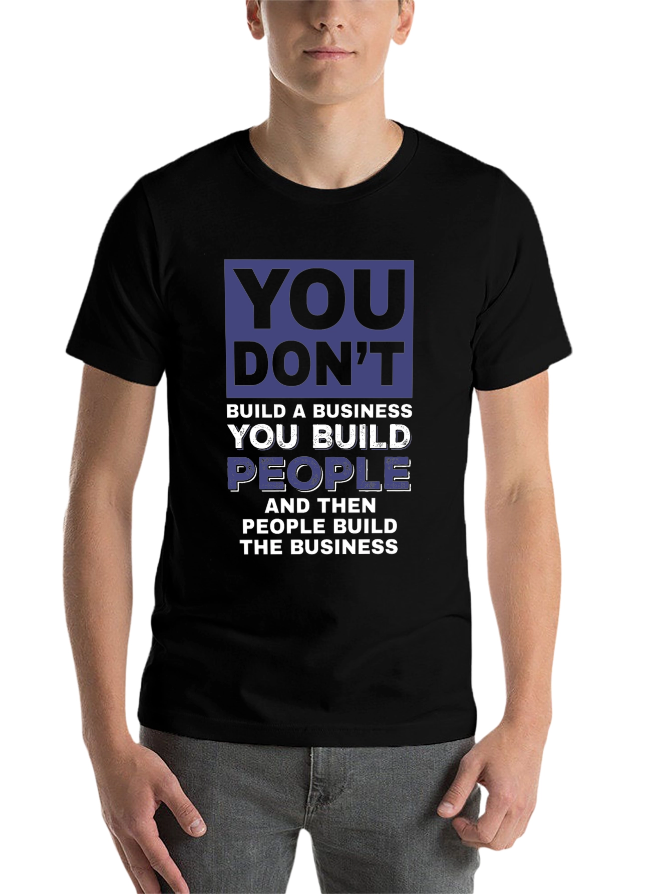 Black You Build People T-Shirt view 7