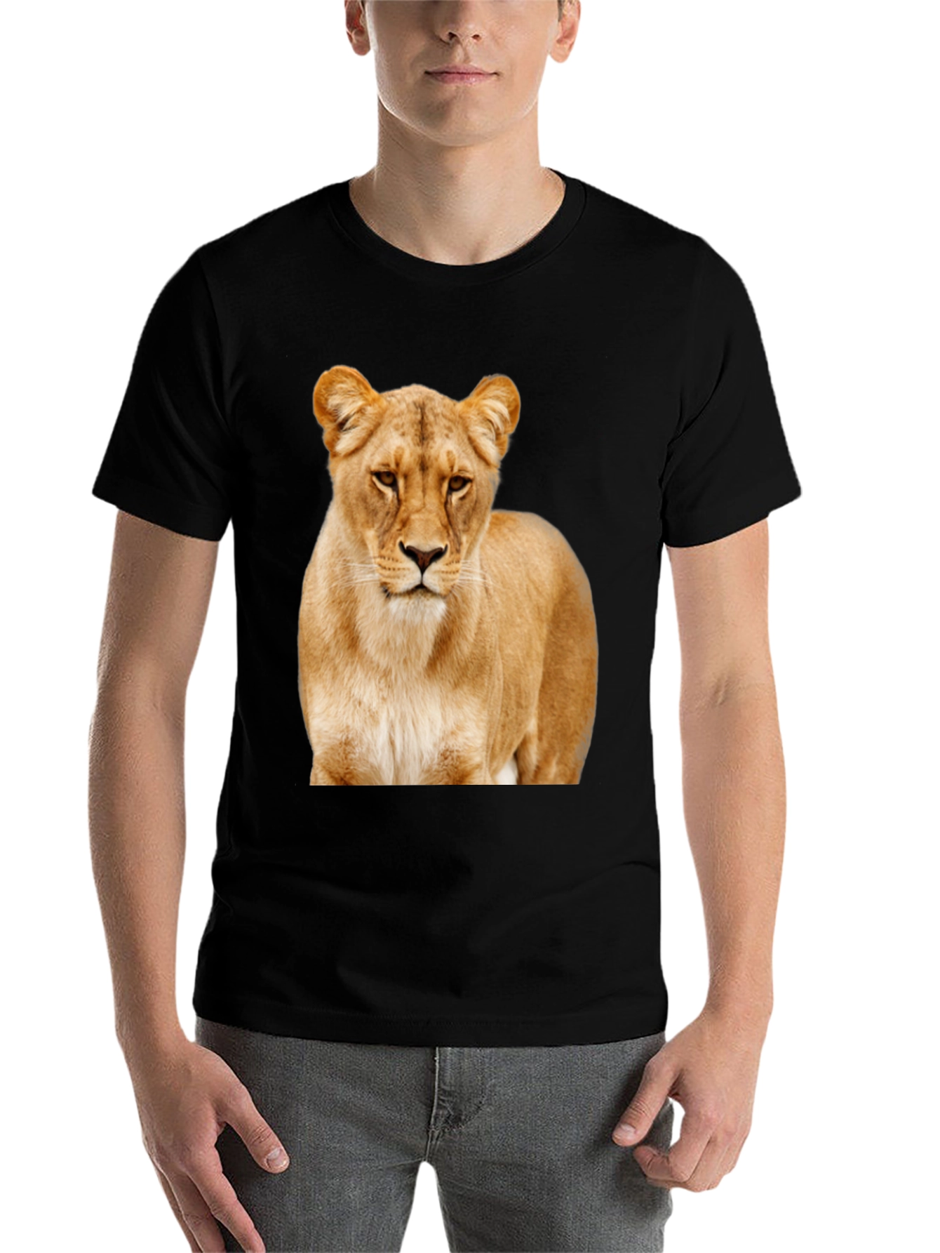 Black Lion Graphic Tee - Stylish Animal Print T-Shirt view 7