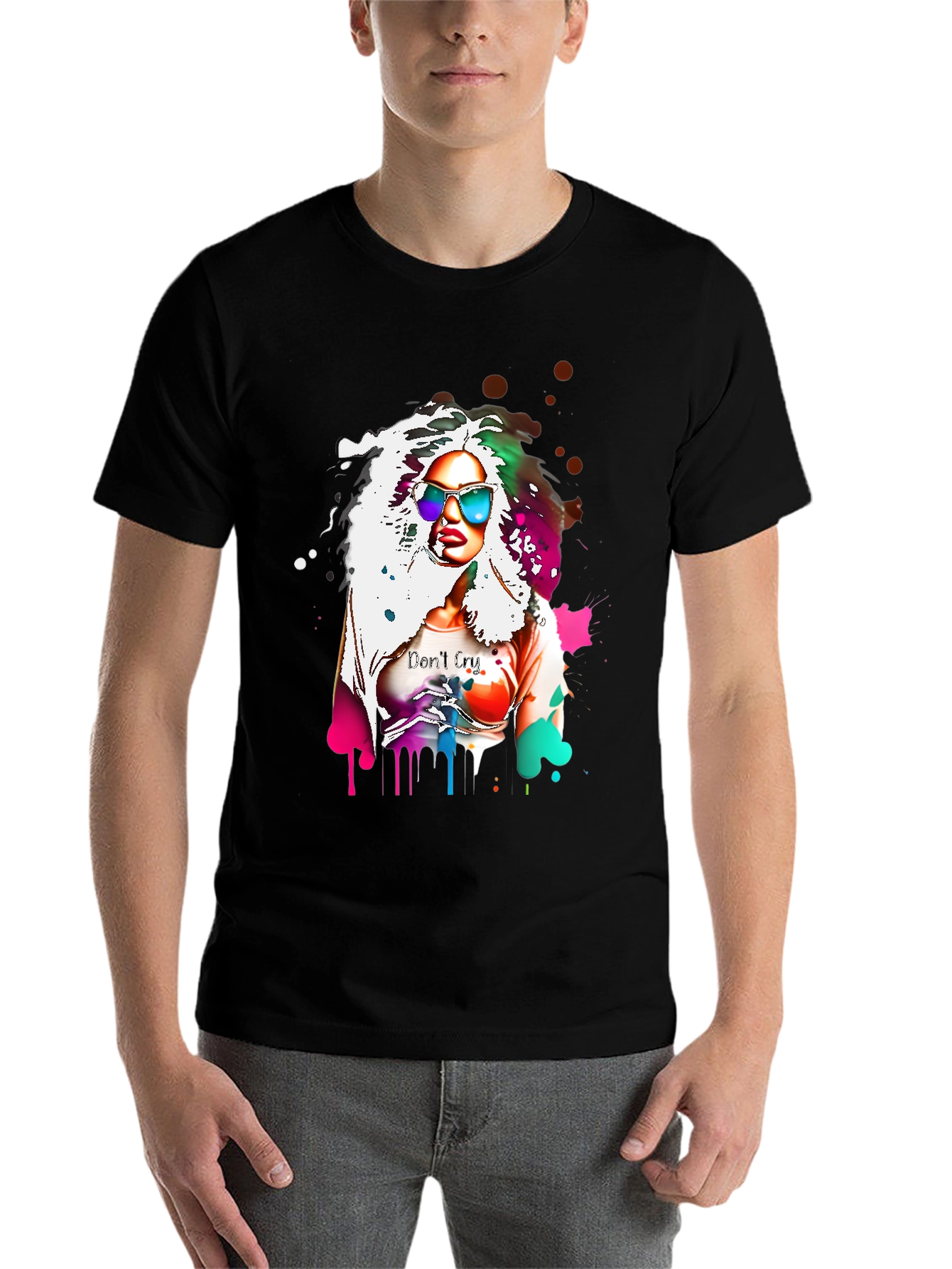 Black Colorful Woman Graphic Tee view 7