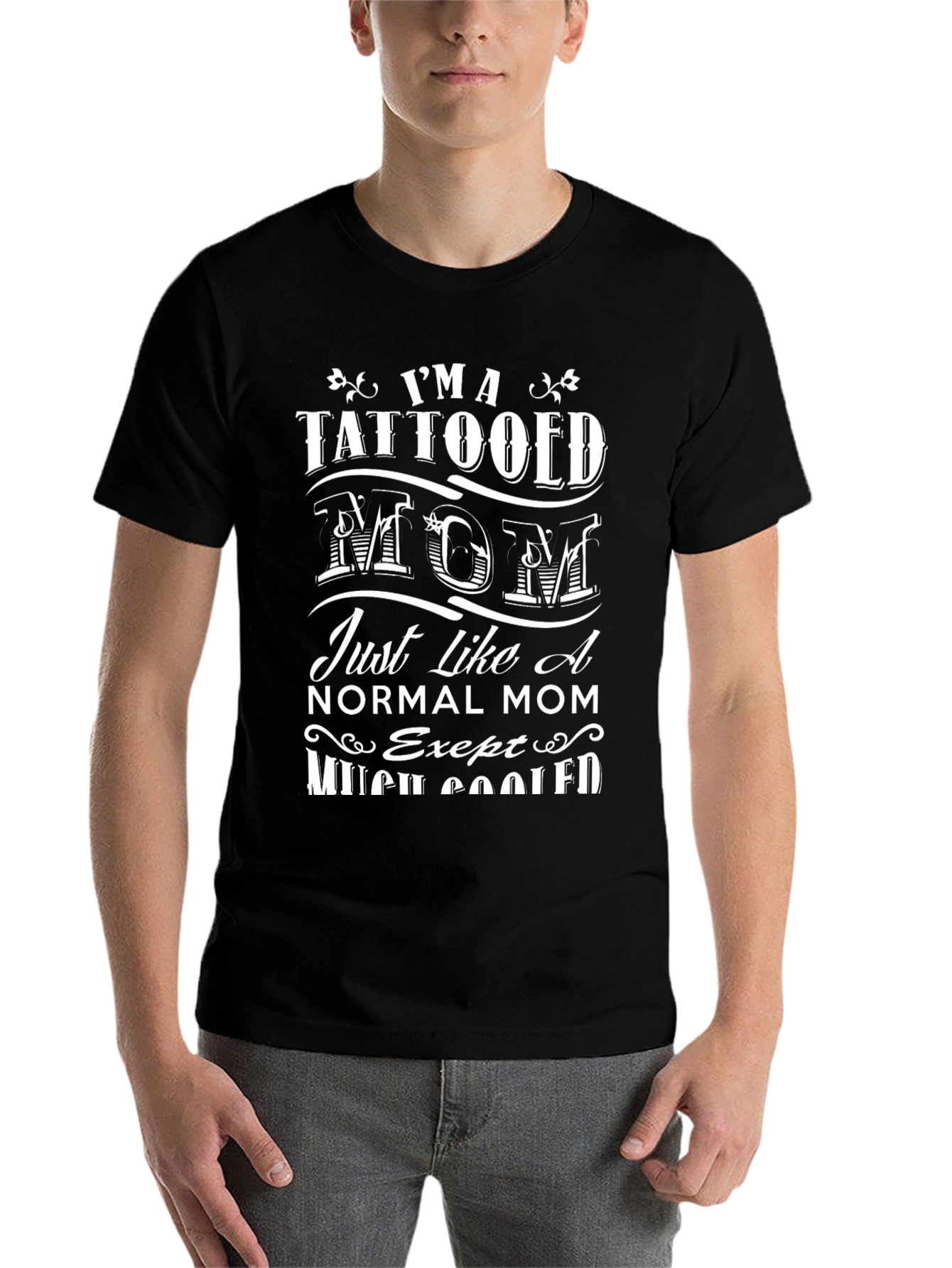 Tattooed Mom Graphic Tee - Black Cotton T-Shirt - 7