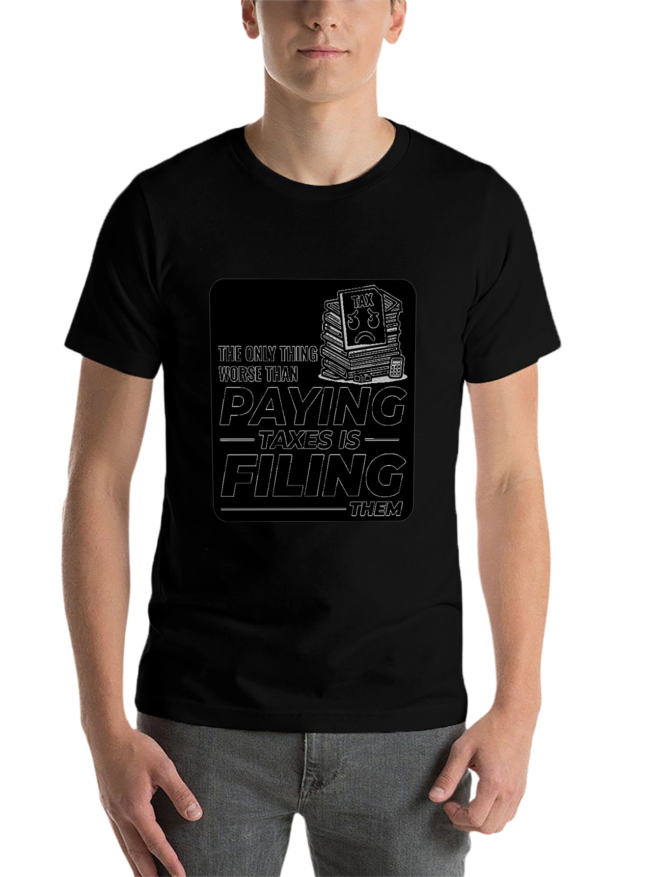 Black Funny Tax Season T-Shirt Filing Taxes Graphic Tee view 7