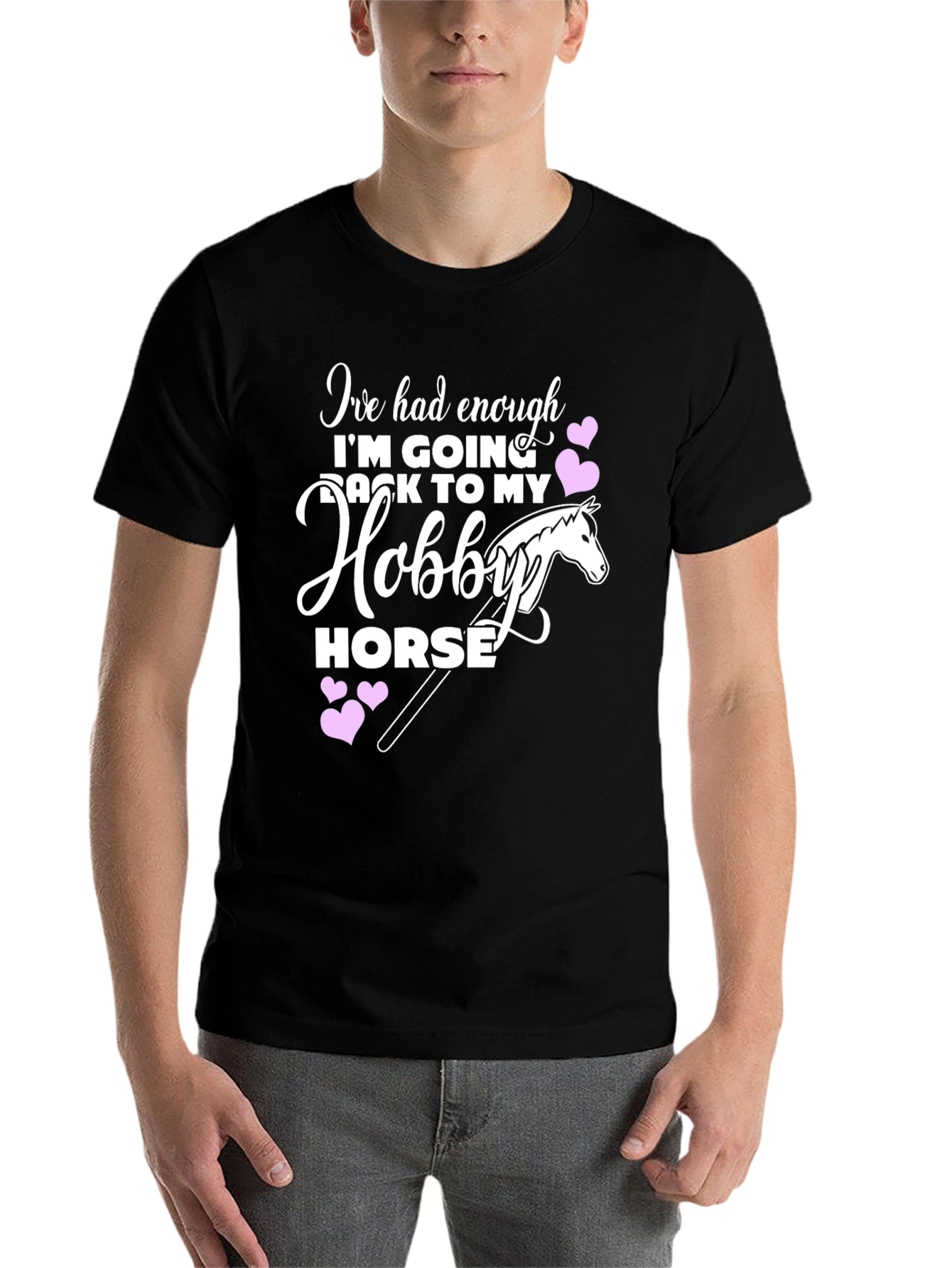 Black Hobby Horse T-Shirt - Adult Humor Tee view 7
