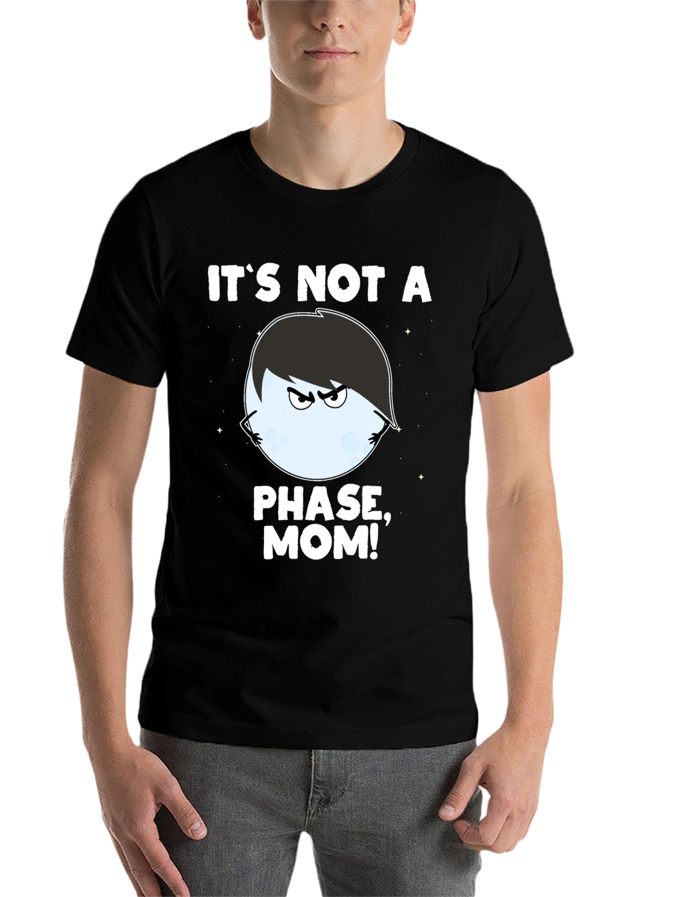 Black Emo Moon Phase Graphic Tee view 7