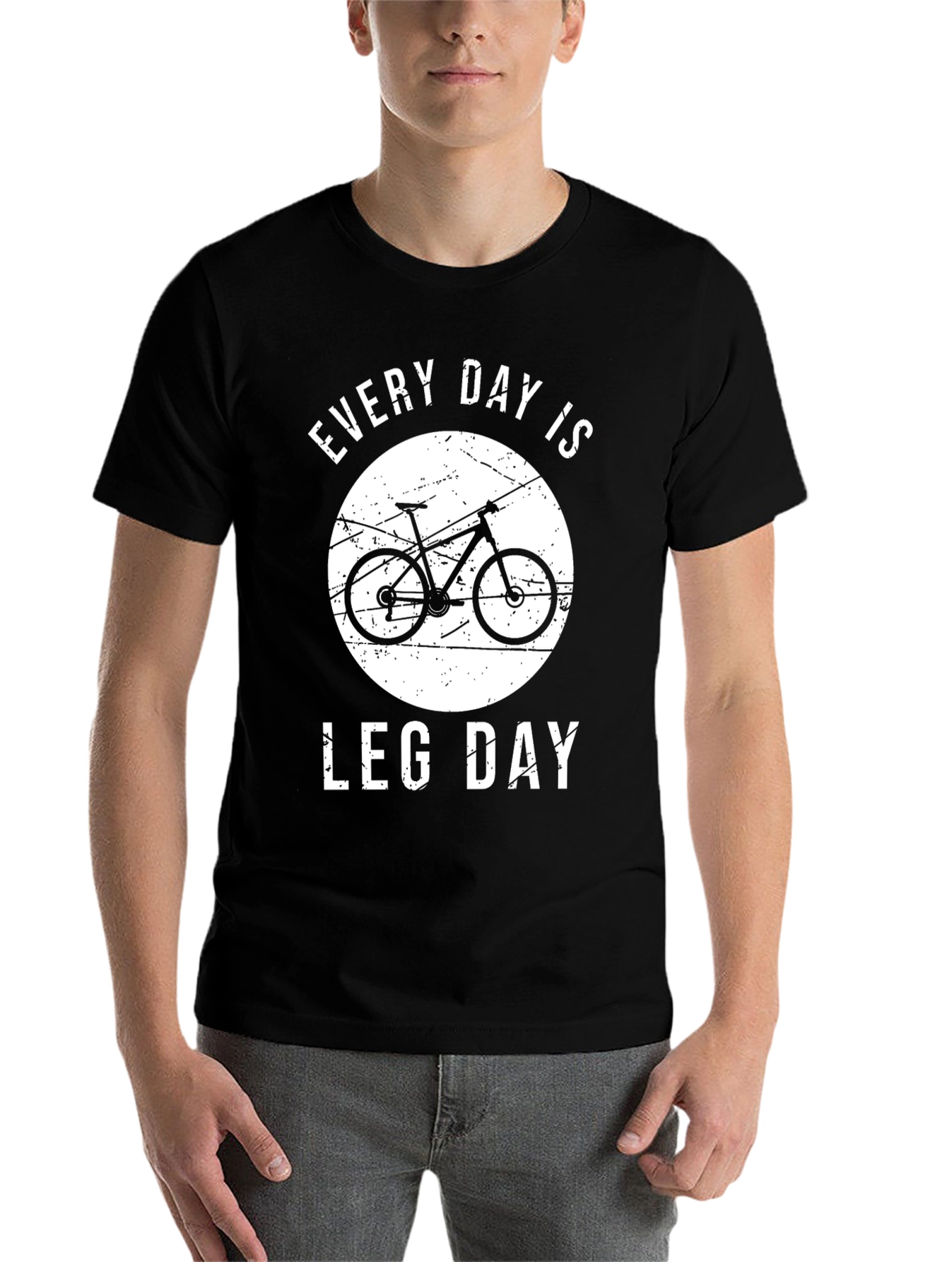 Black Every Day is Leg Day Cycling T-Shirt view 7