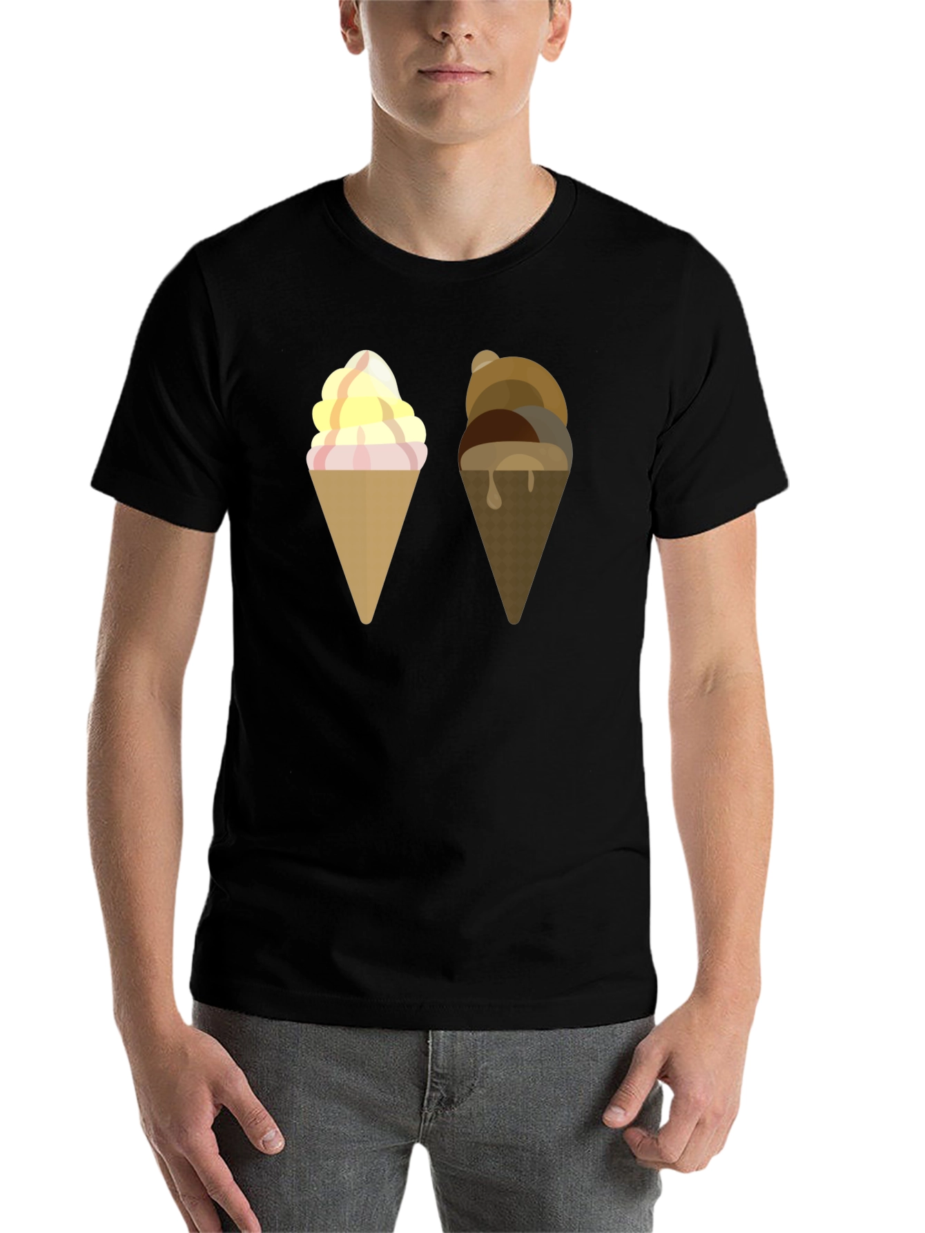 Black Ice Cream Cone Graphic T-Shirt view 7