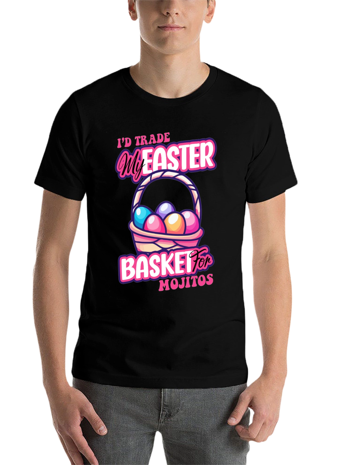 Black Easter Mojito Basket T-Shirt view 7