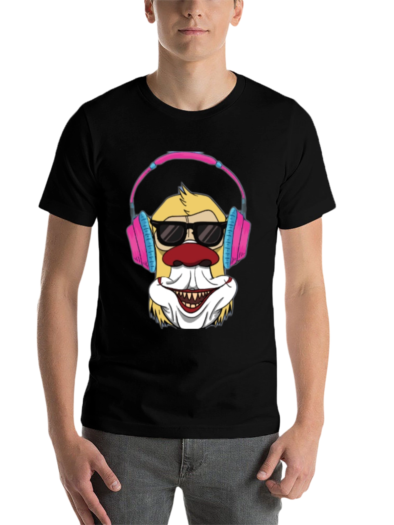 Black Clown DJ T-Shirt - Funny Graphic Tee view 7