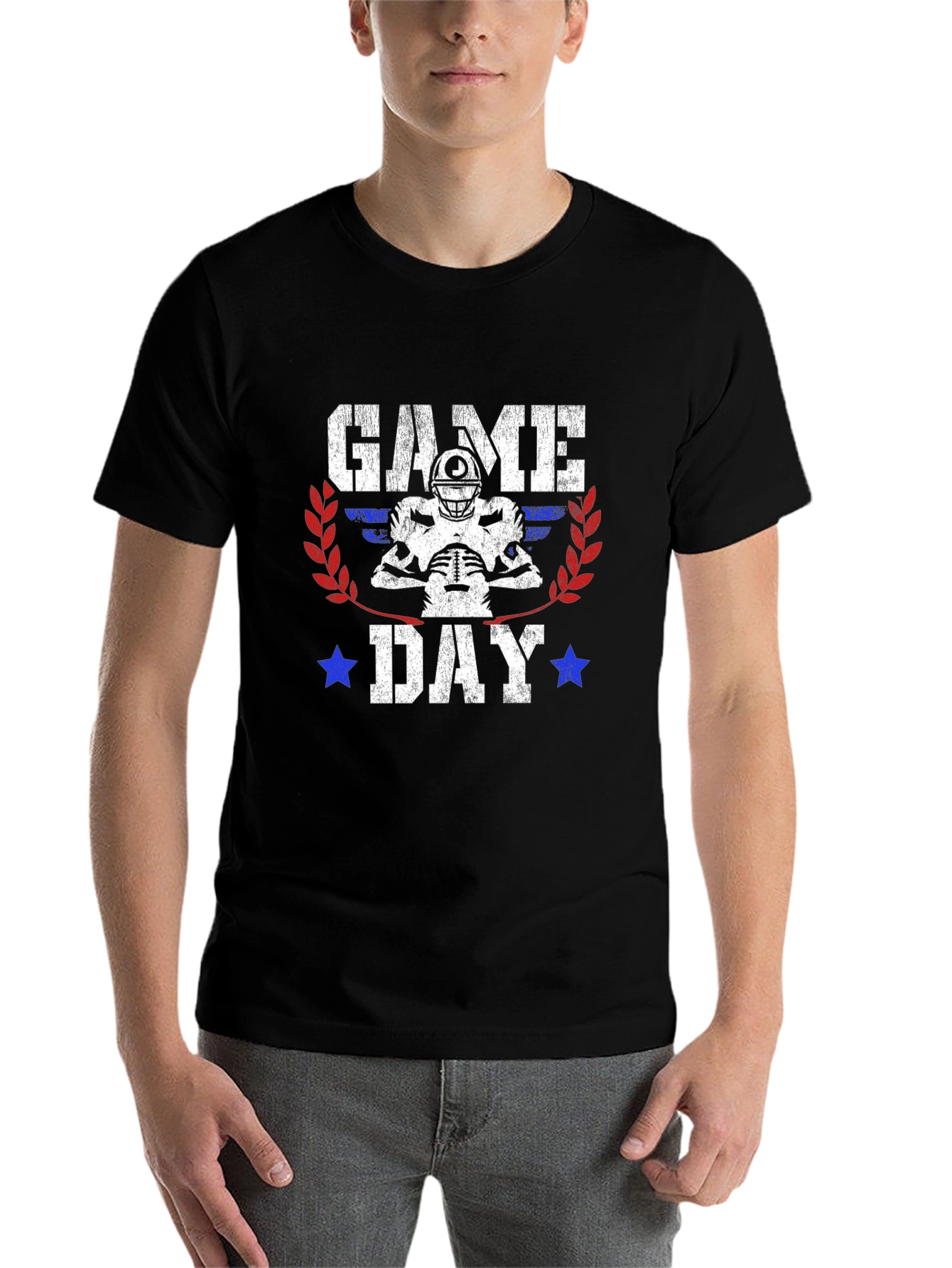 Black Game Day Football Graphic T-Shirt view 7