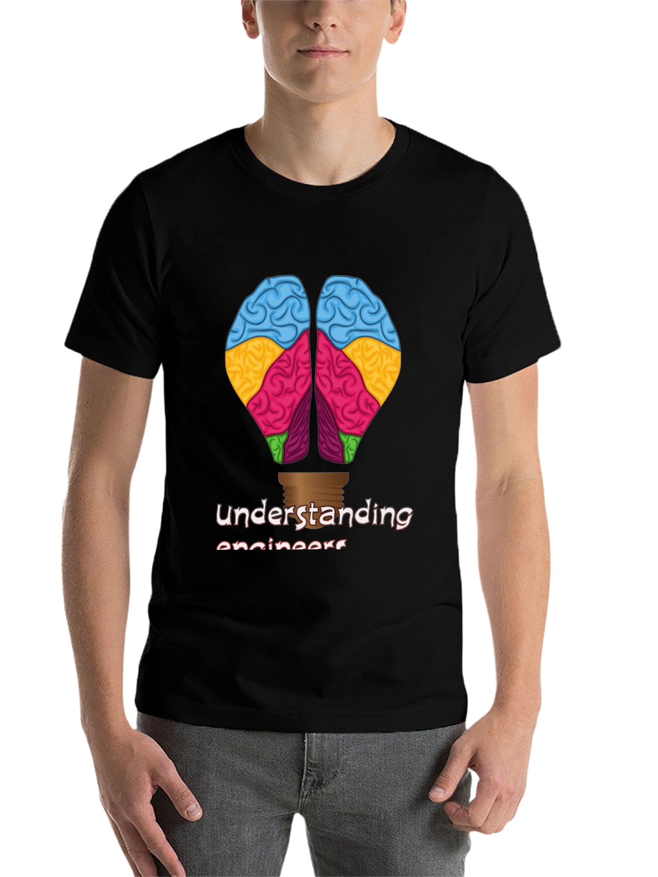 Black Understanding Engineers Brain T-Shirt view 7