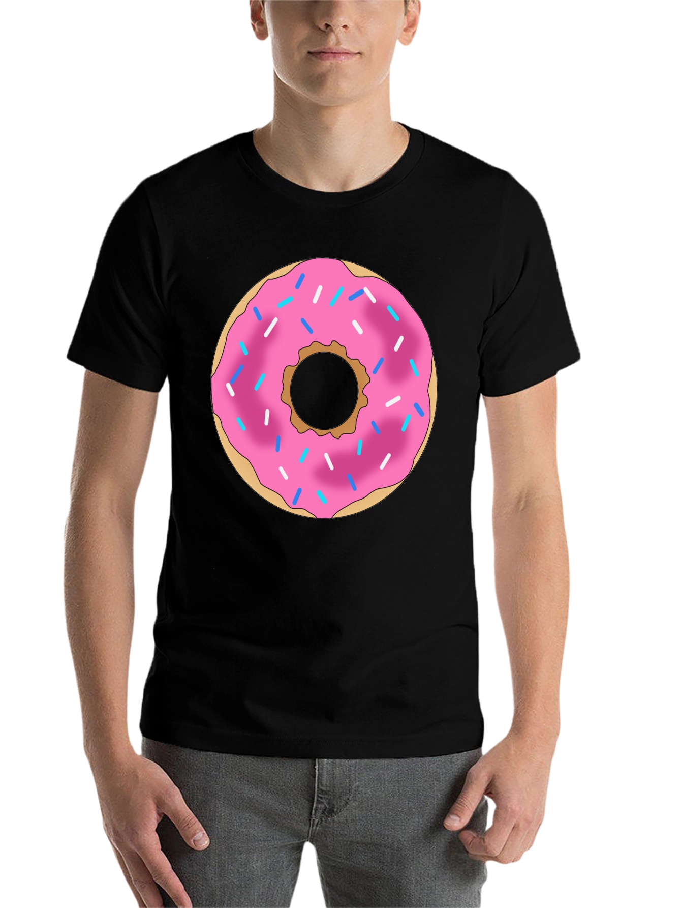 Black Donut Graphic Print Black T-Shirt view 7