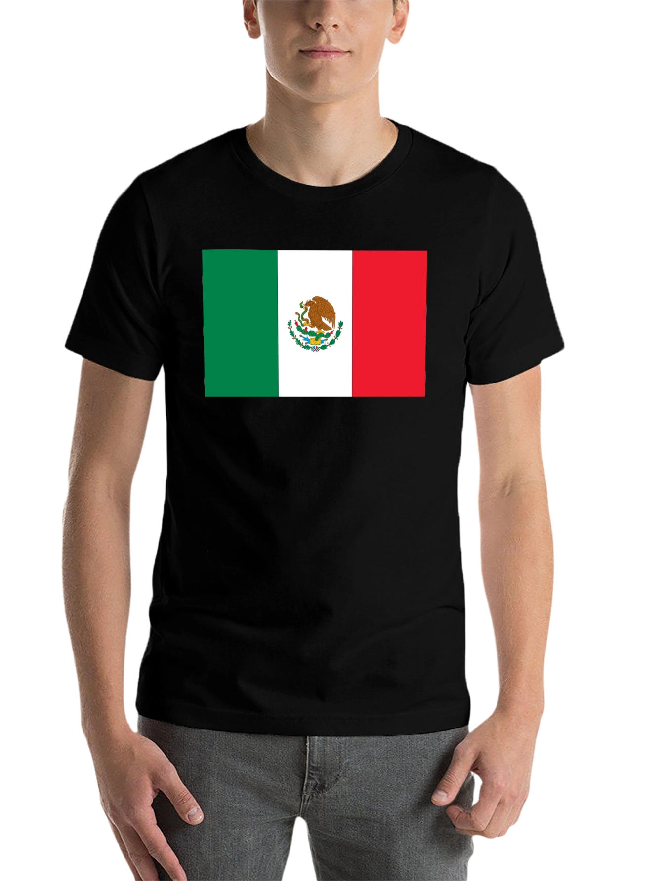 Black Mexico Flag T-Shirt - Black view 7