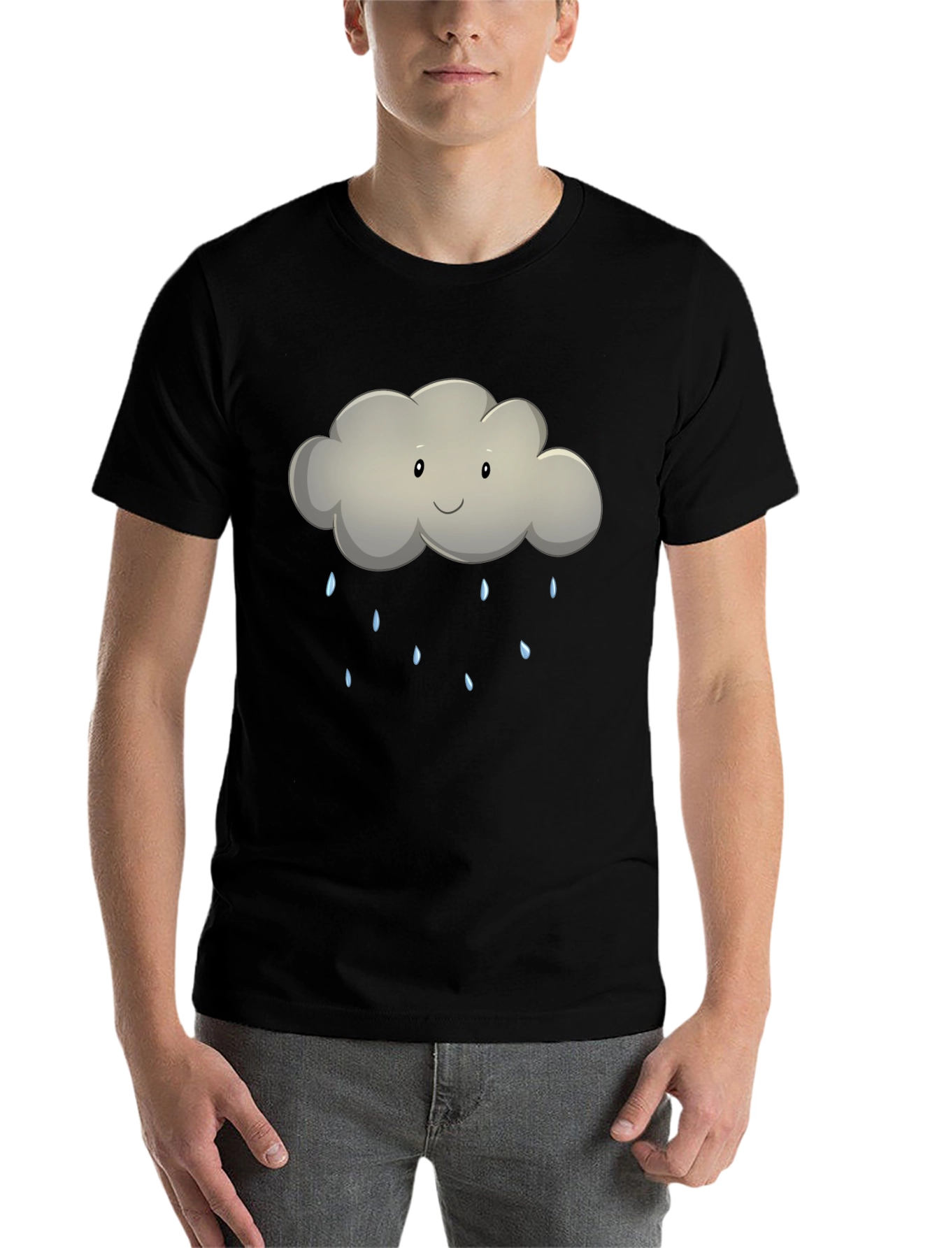 Black Rain Cloud Graphic Tee - Soft Cotton Comfort view 7