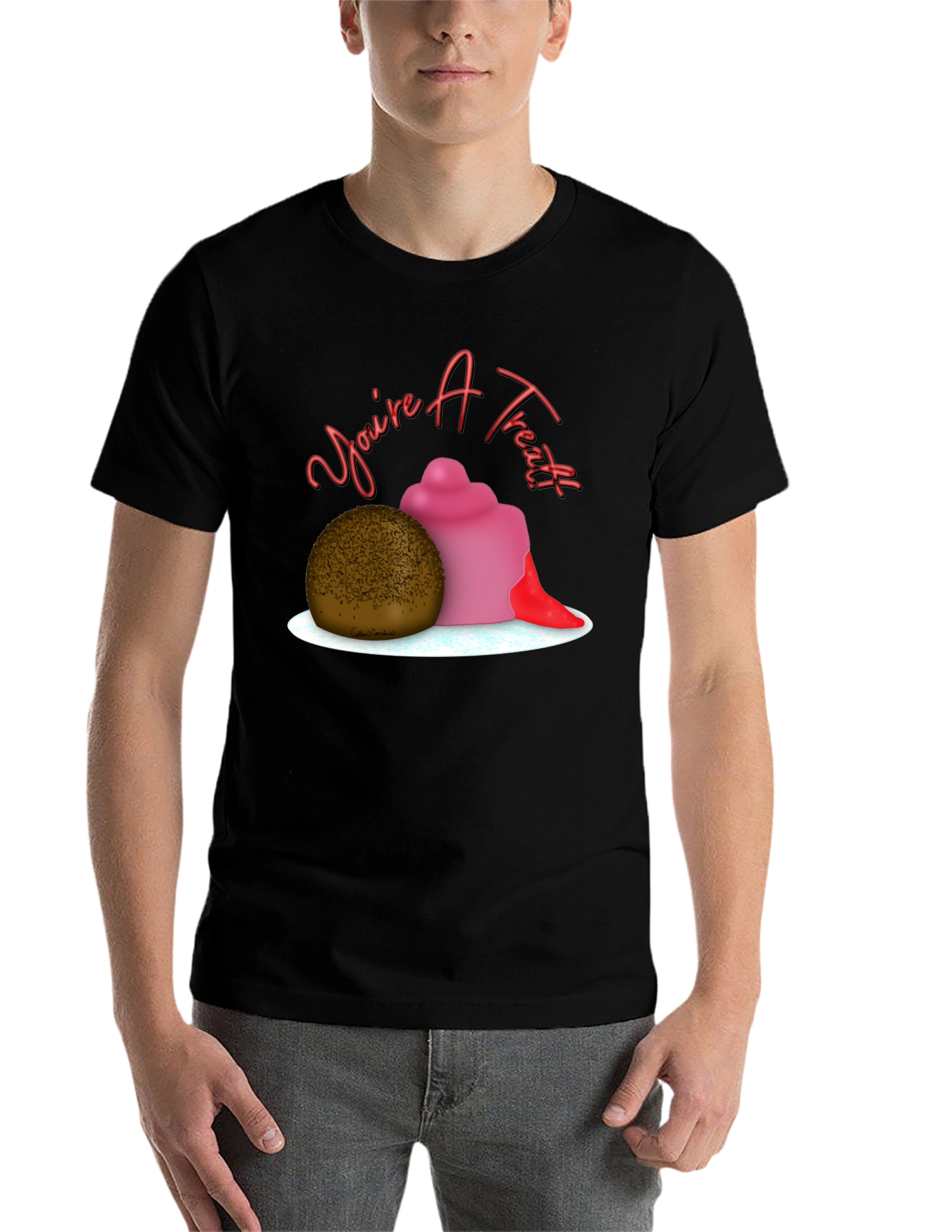 Black You're A Treat Dessert T-Shirt view 7