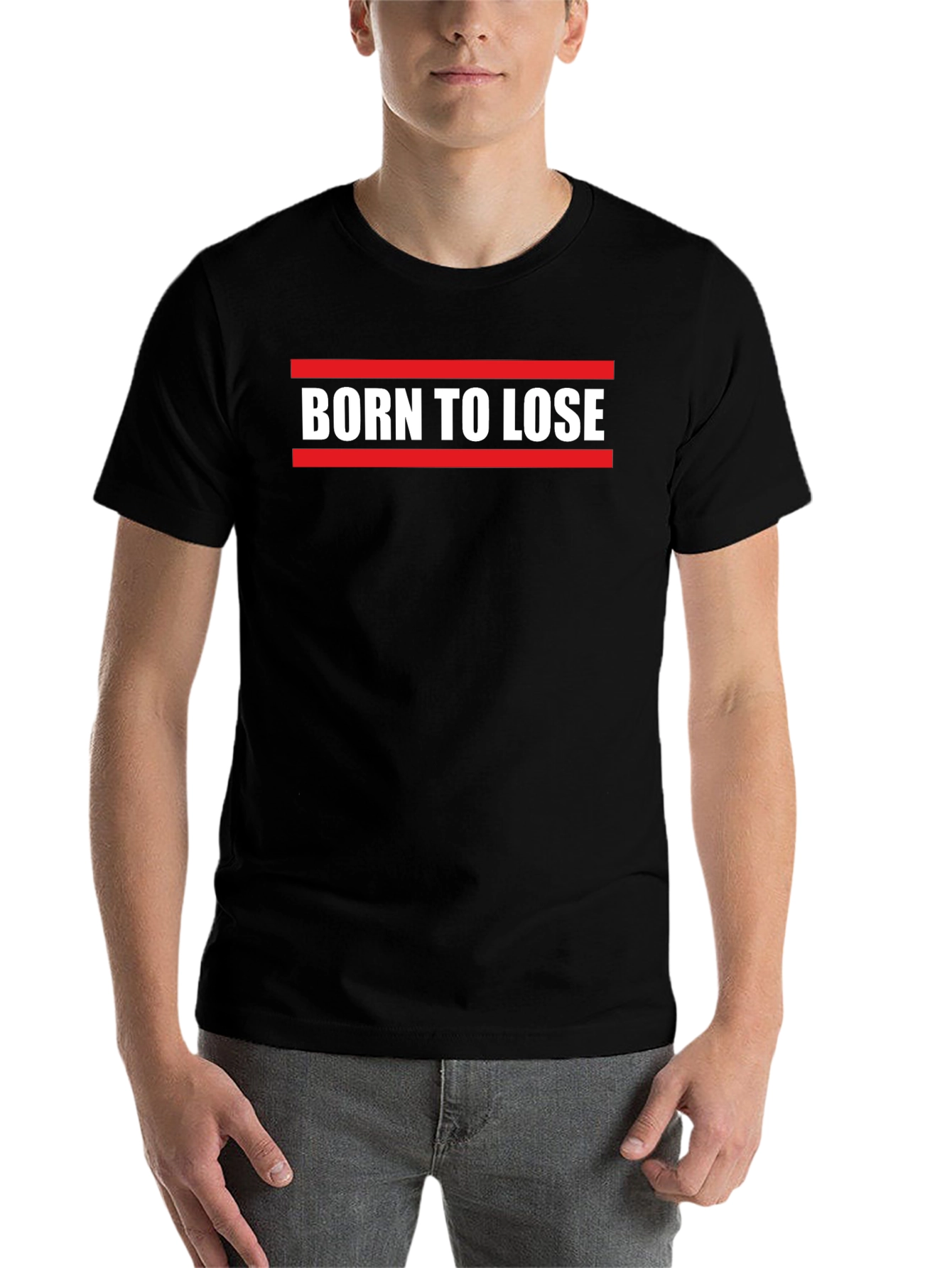 Black Born To Lose Graphic Tee - Black Cotton T-Shirt view 7