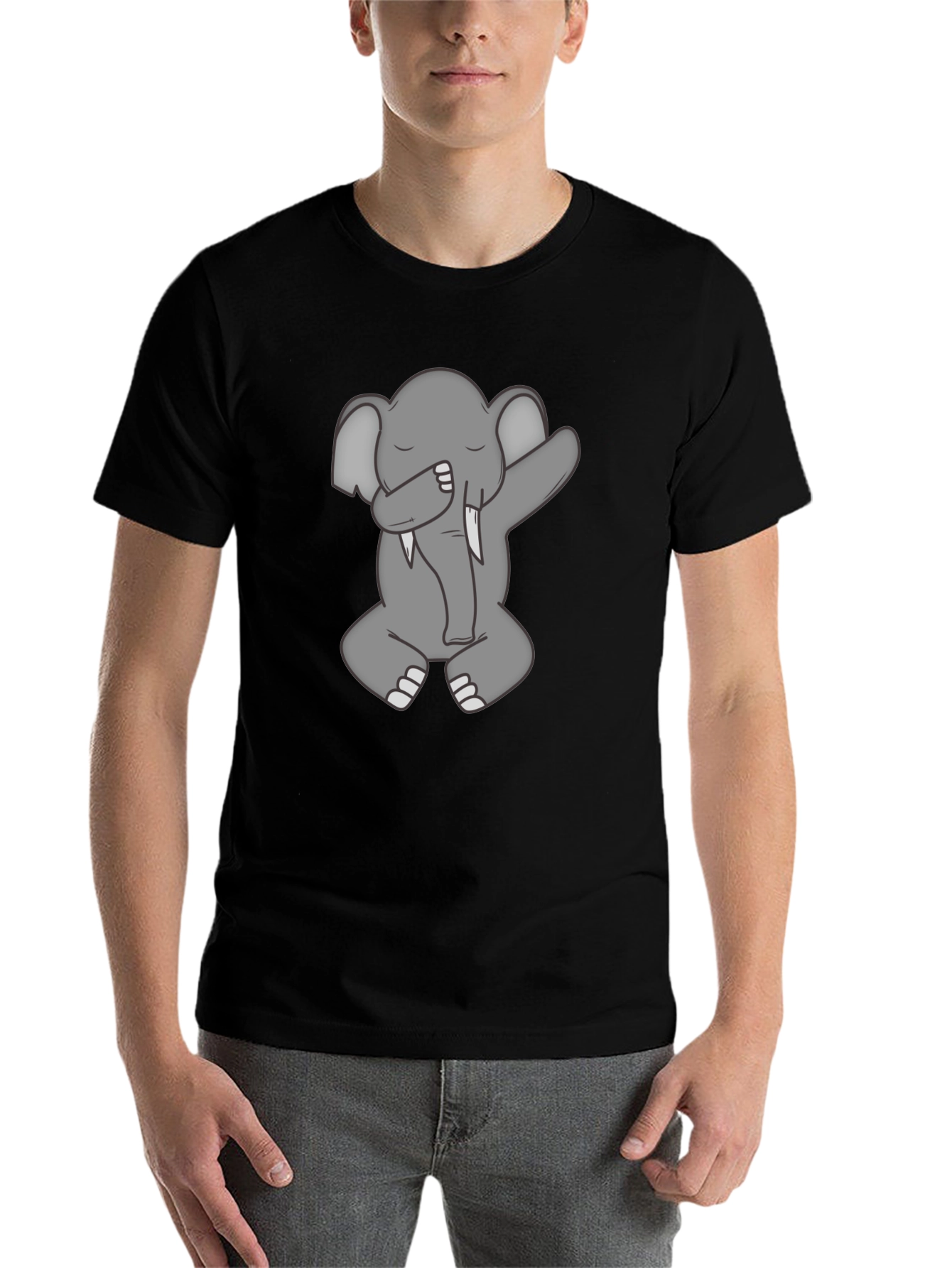 Black Elephant Dab Graphic Tee - Stylish Black T-Shirt view 7