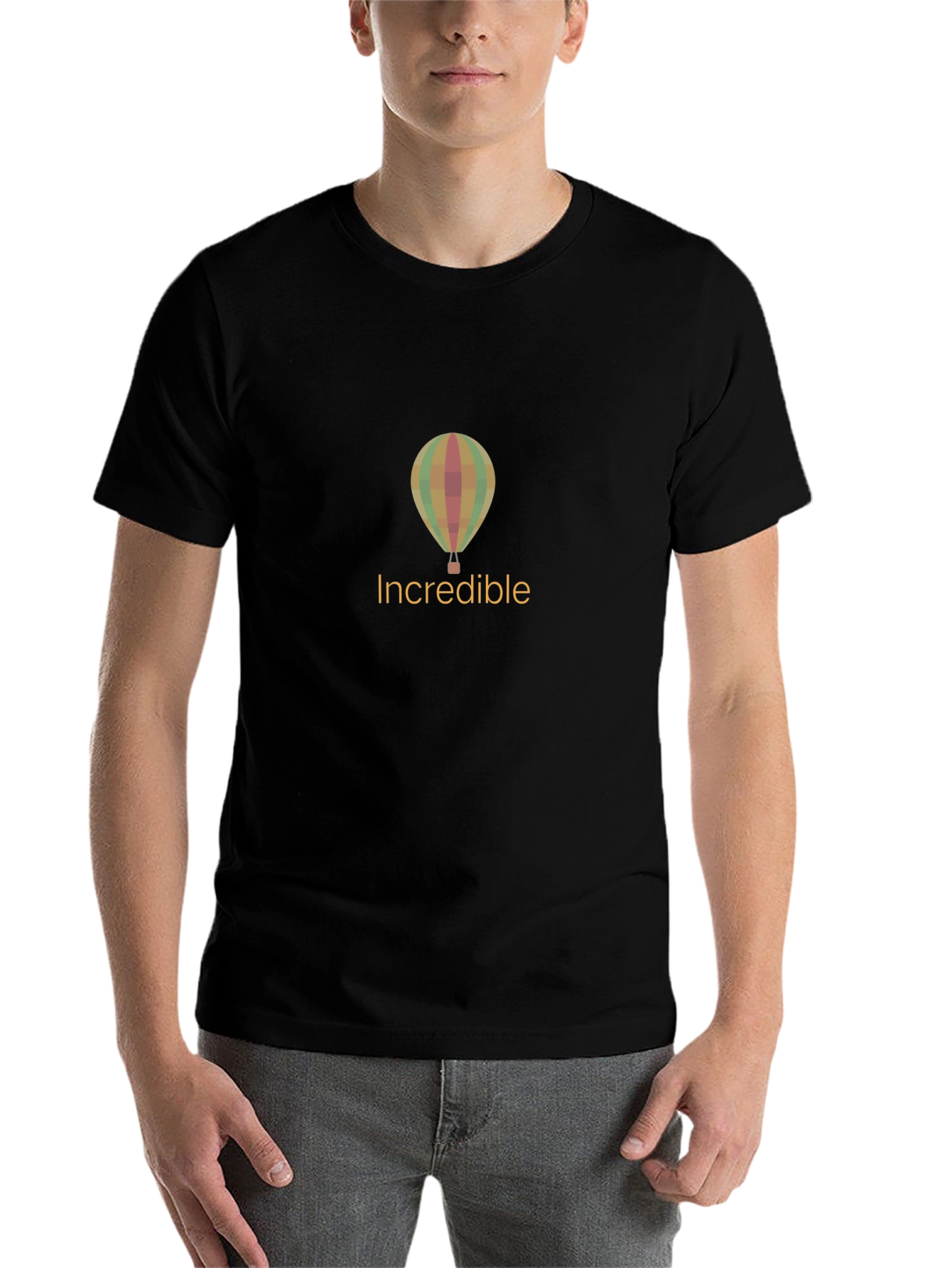 Black Incredible Balloon Design T-Shirt - Soft Cotton Blend view 7
